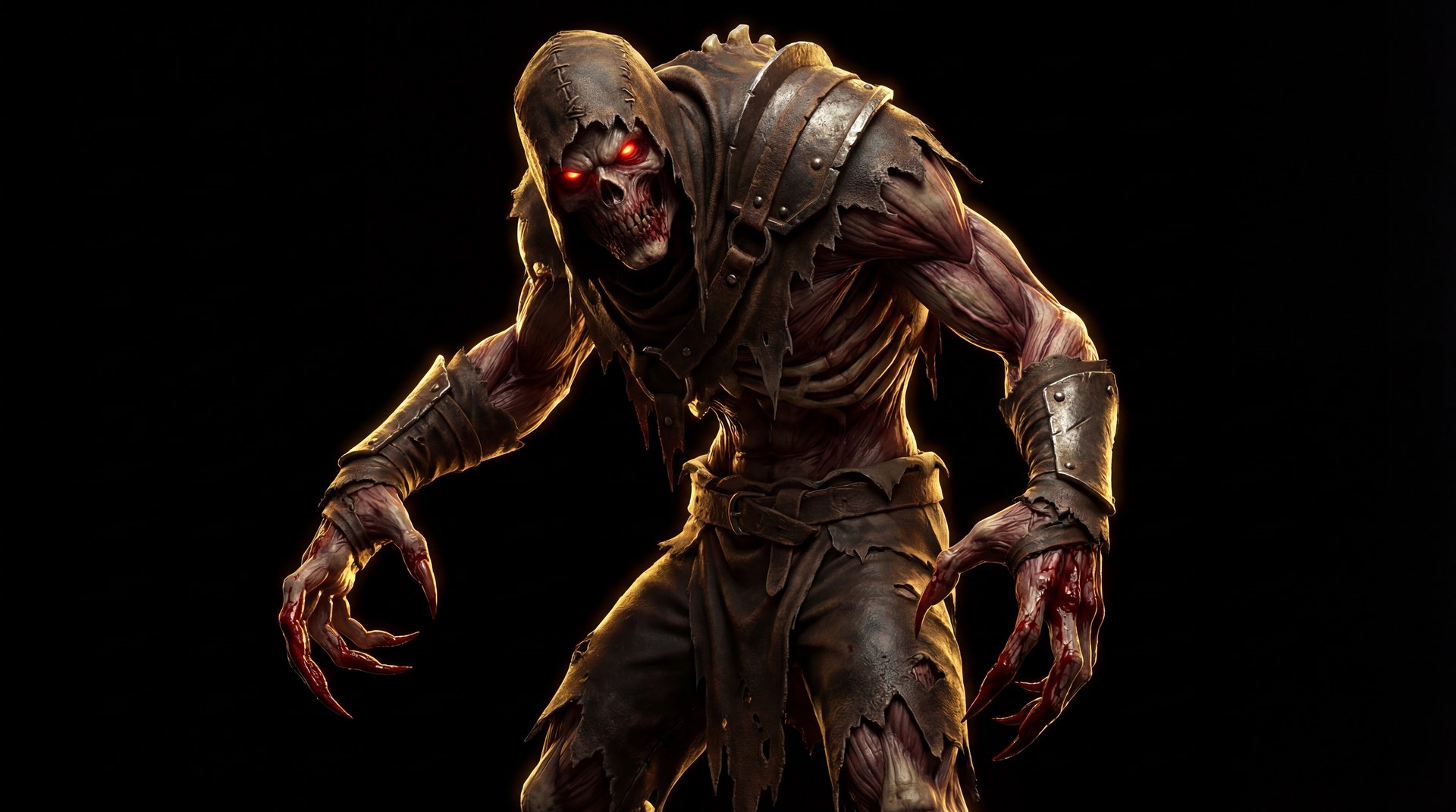 Lifestealer Dota 2 hero cinematic portrait with gold accents on black background