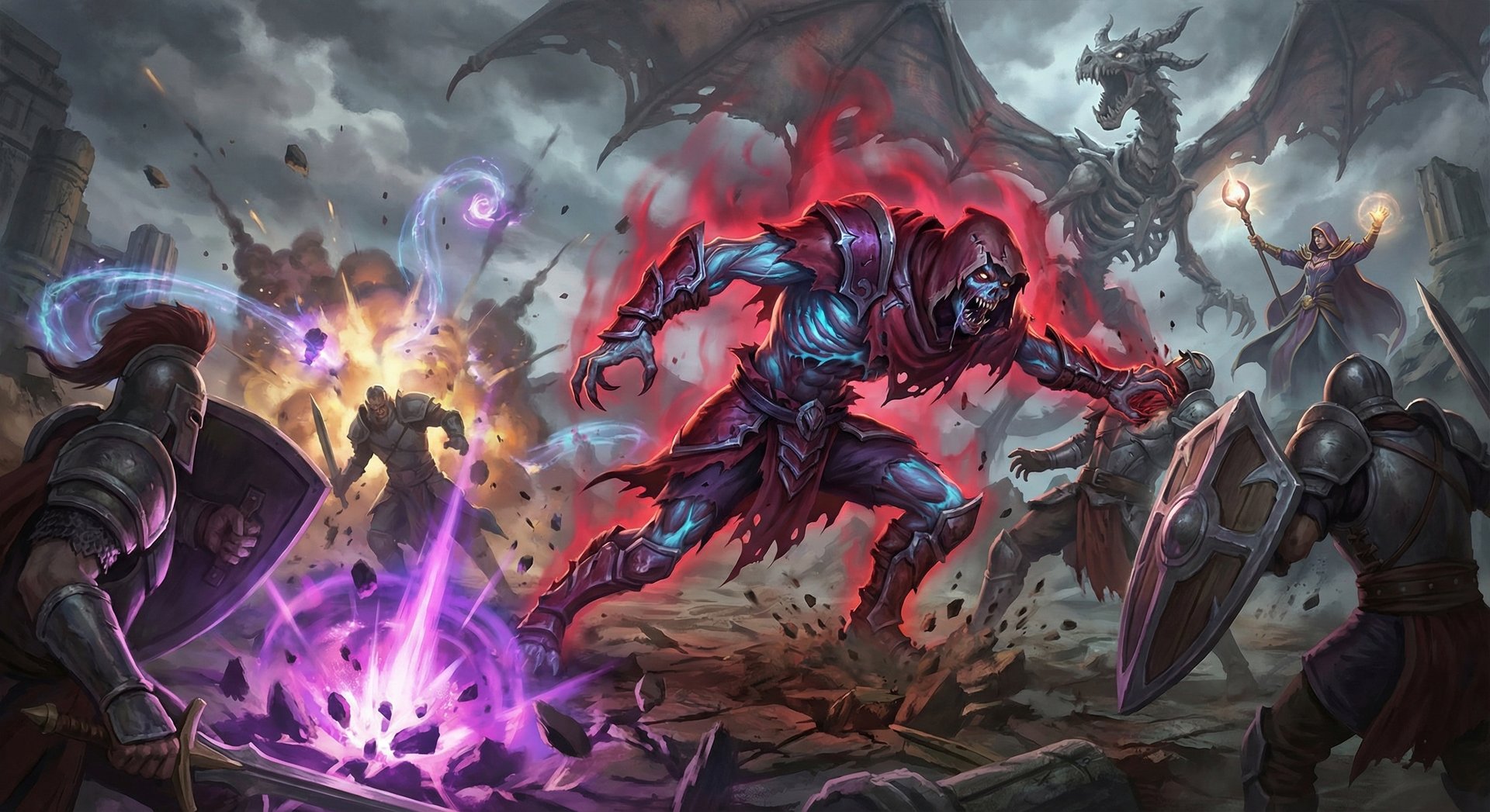 Lifestealer in epic team fight with Rage active charging through enemies