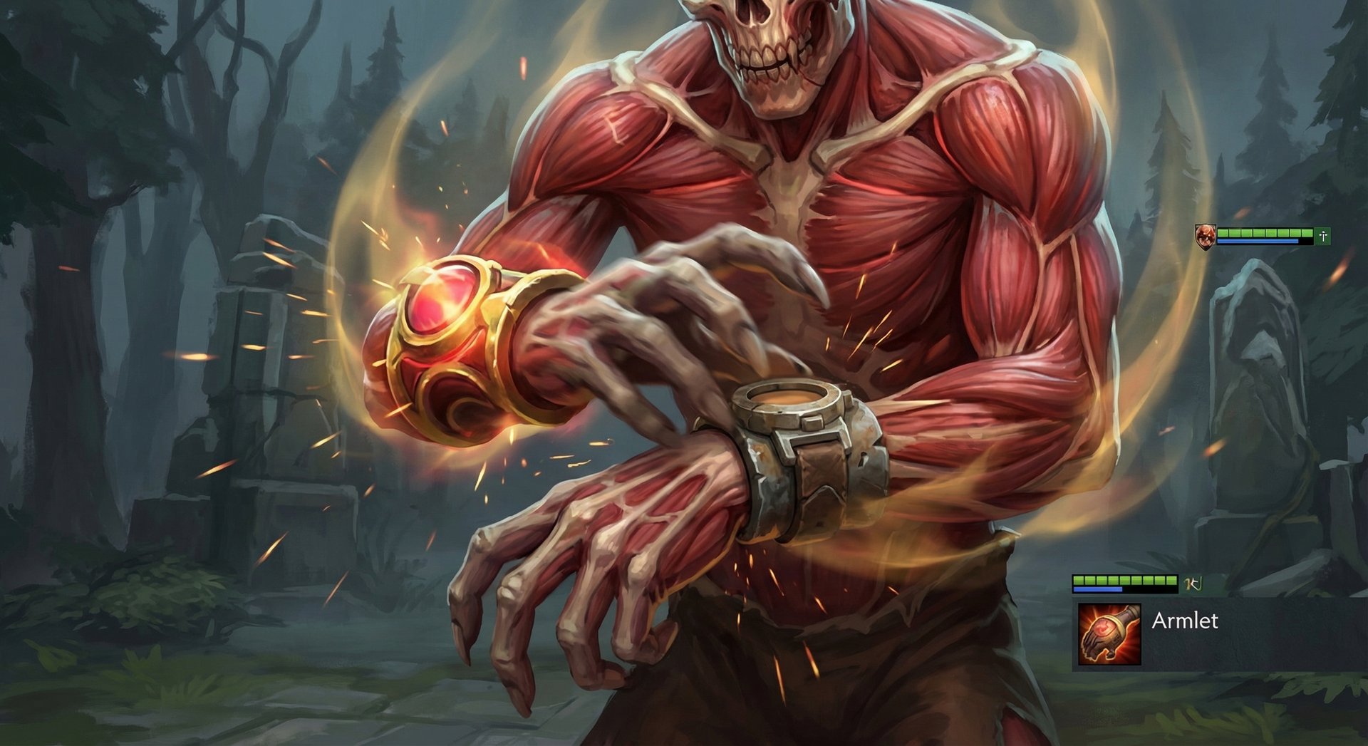 Lifestealer performing advanced Armlet toggle technique with golden item aura
