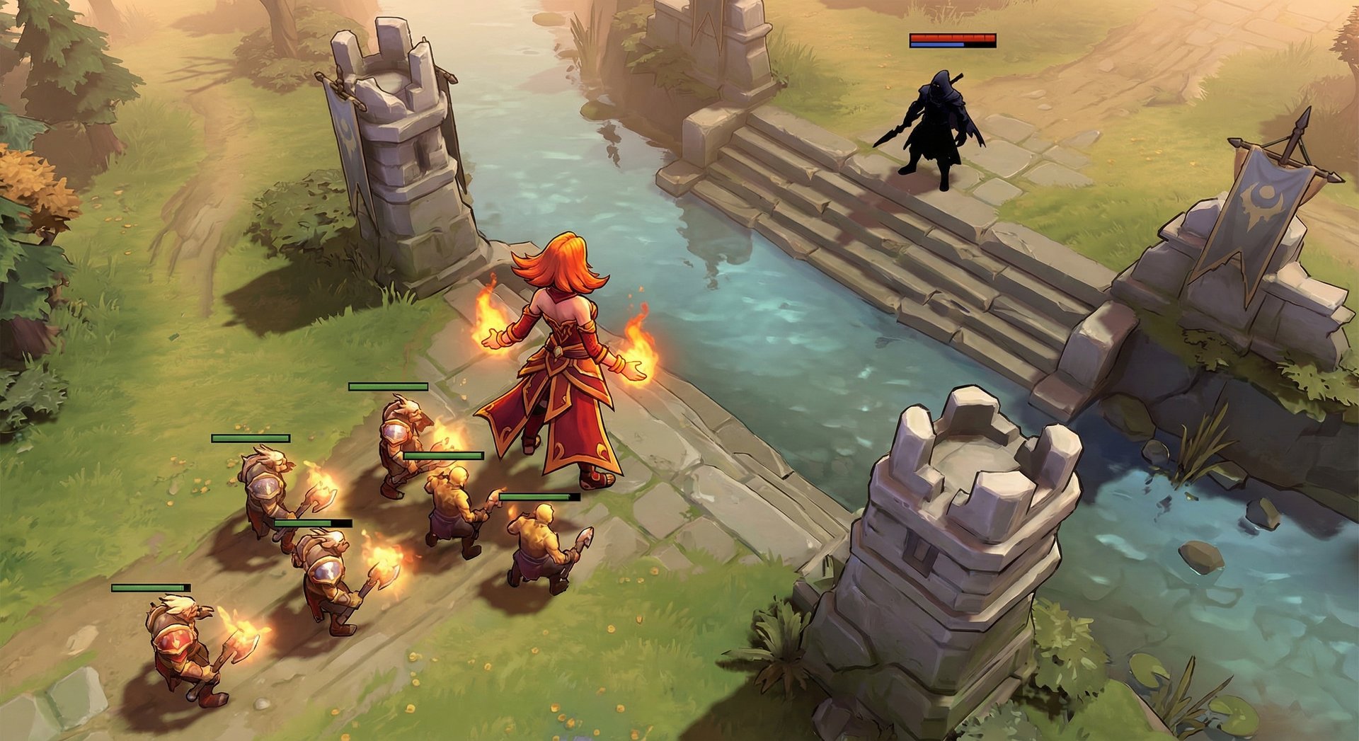 Lina in mid lane during laning phase in Dota 2
