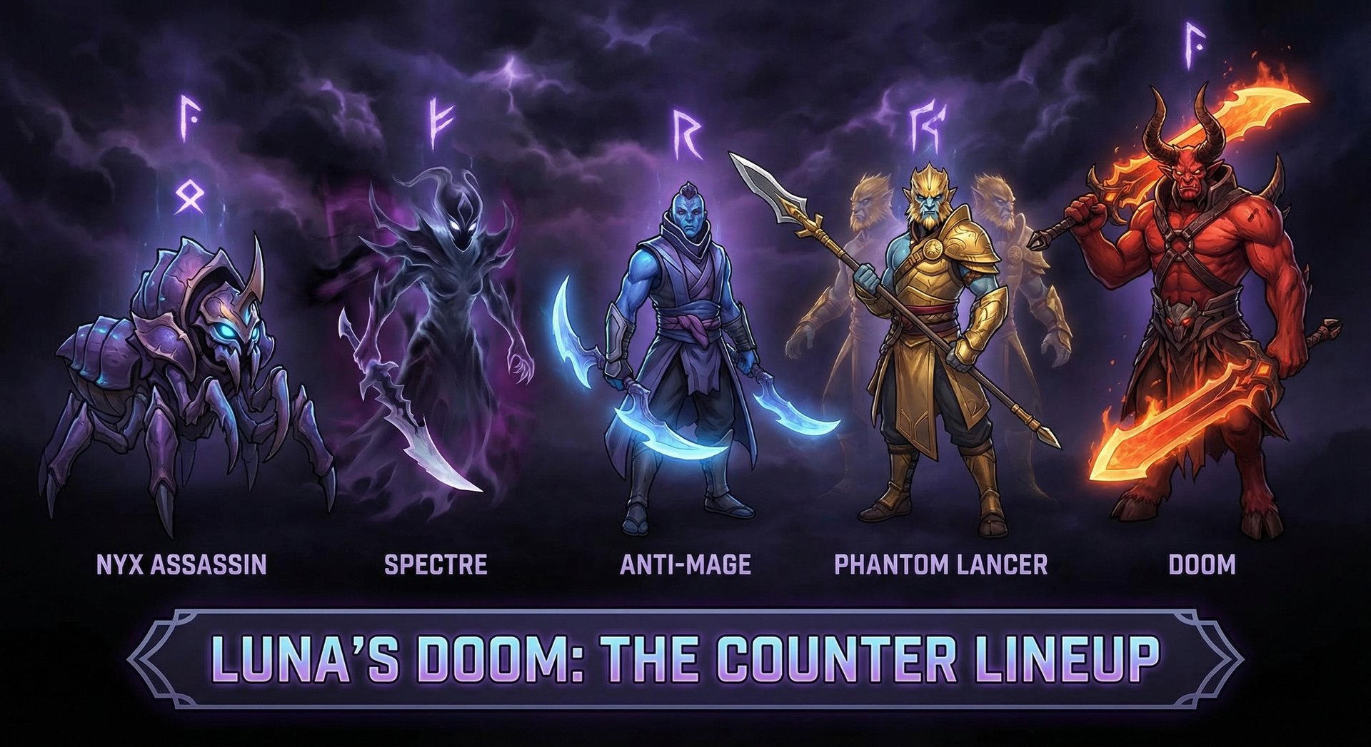Five Dota 2 heroes that counter Luna lineup