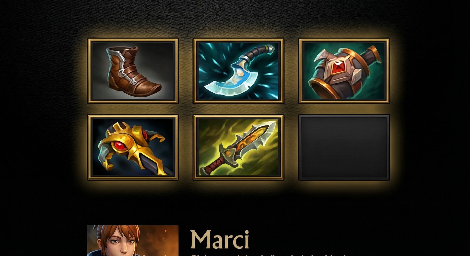 Marci Dota 2 item build progression with Blink Dagger BKB and Armlet