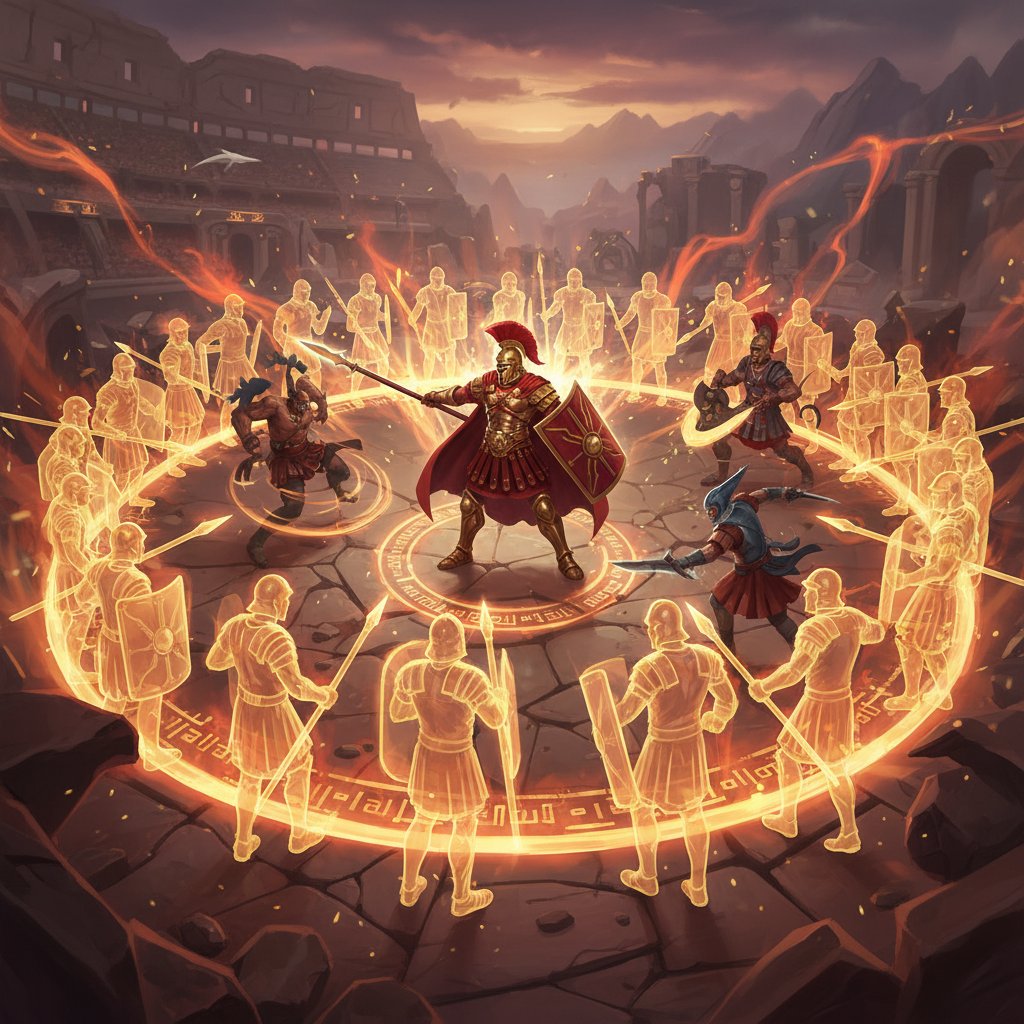 Mars casting Arena of Blood ultimate ability in Dota 2