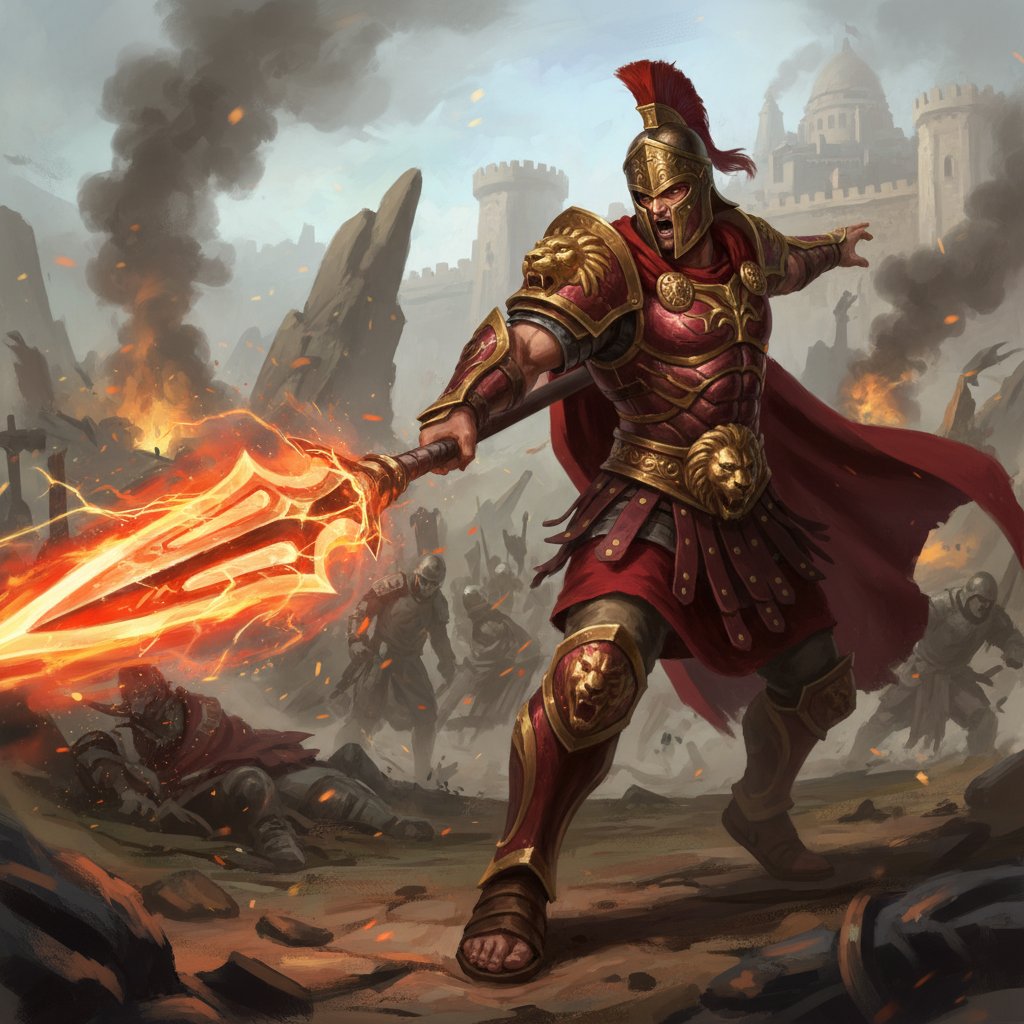 Mars hurling his Spear of Mars ability in Dota 2