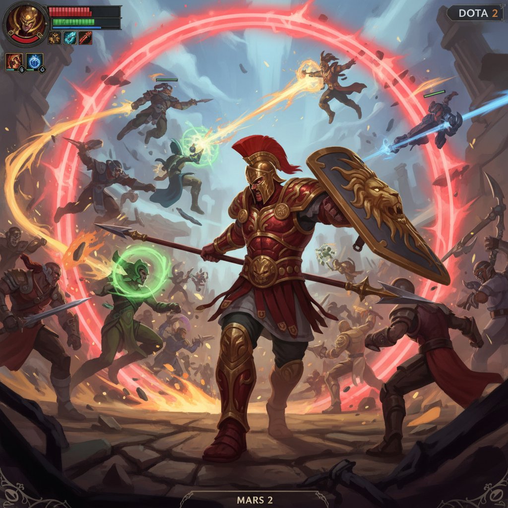 Mars Dota 2 team fight with Arena of Blood