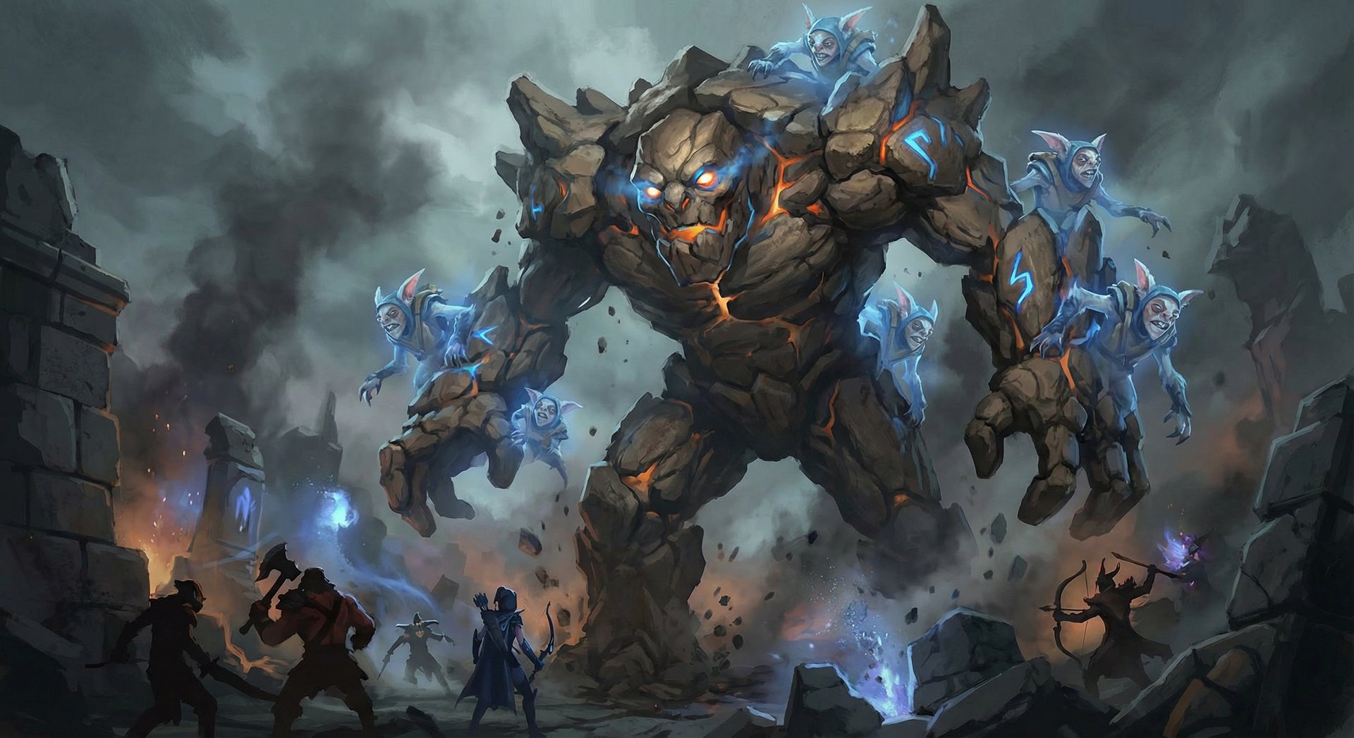 Meepo transforming into Mega Meepo form towering over enemies in Dota 2