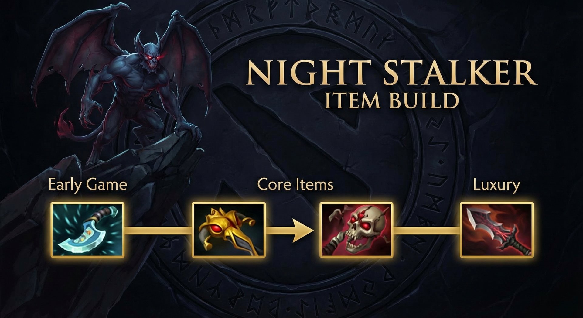 Night Stalker item build progression in Dota 2