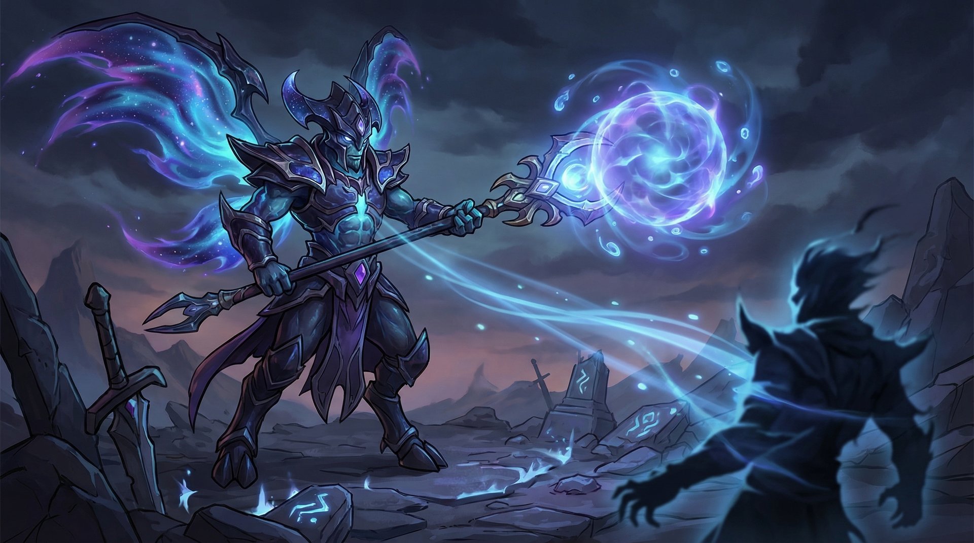 Outworld Destroyer casting Arcane Orb stealing intelligence from enemy hero
