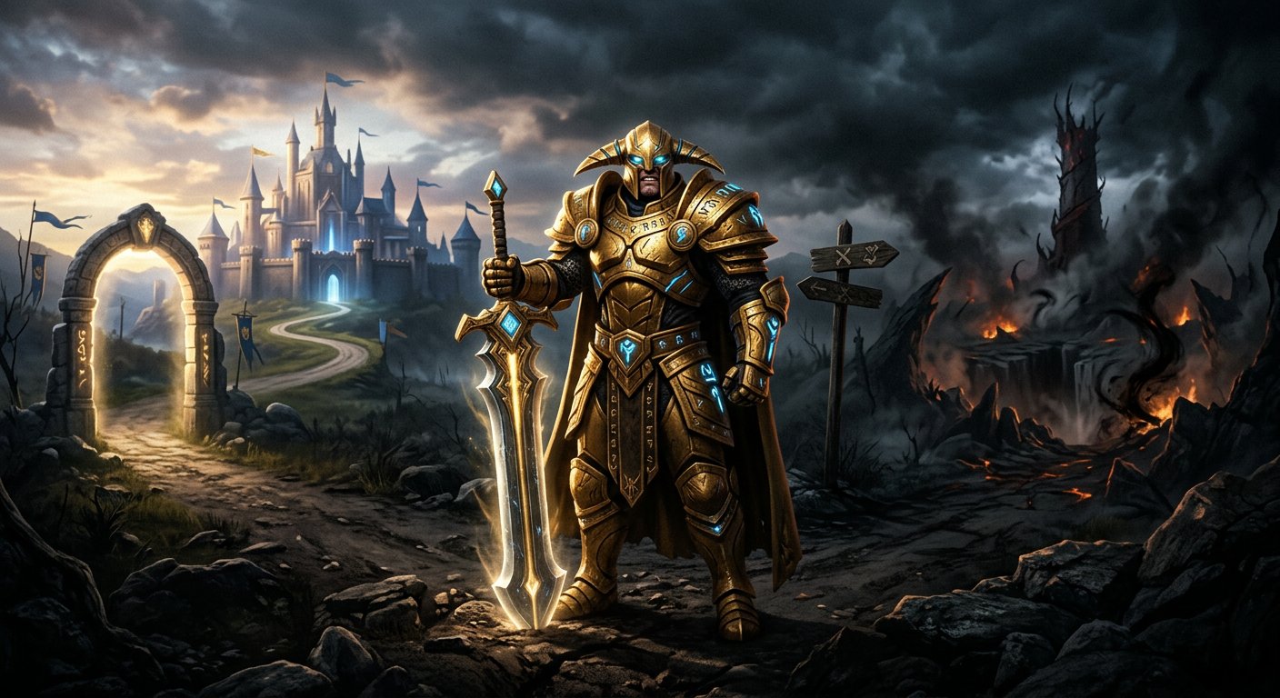 Dota 2 carry hero at a crossroads between glory and chaos