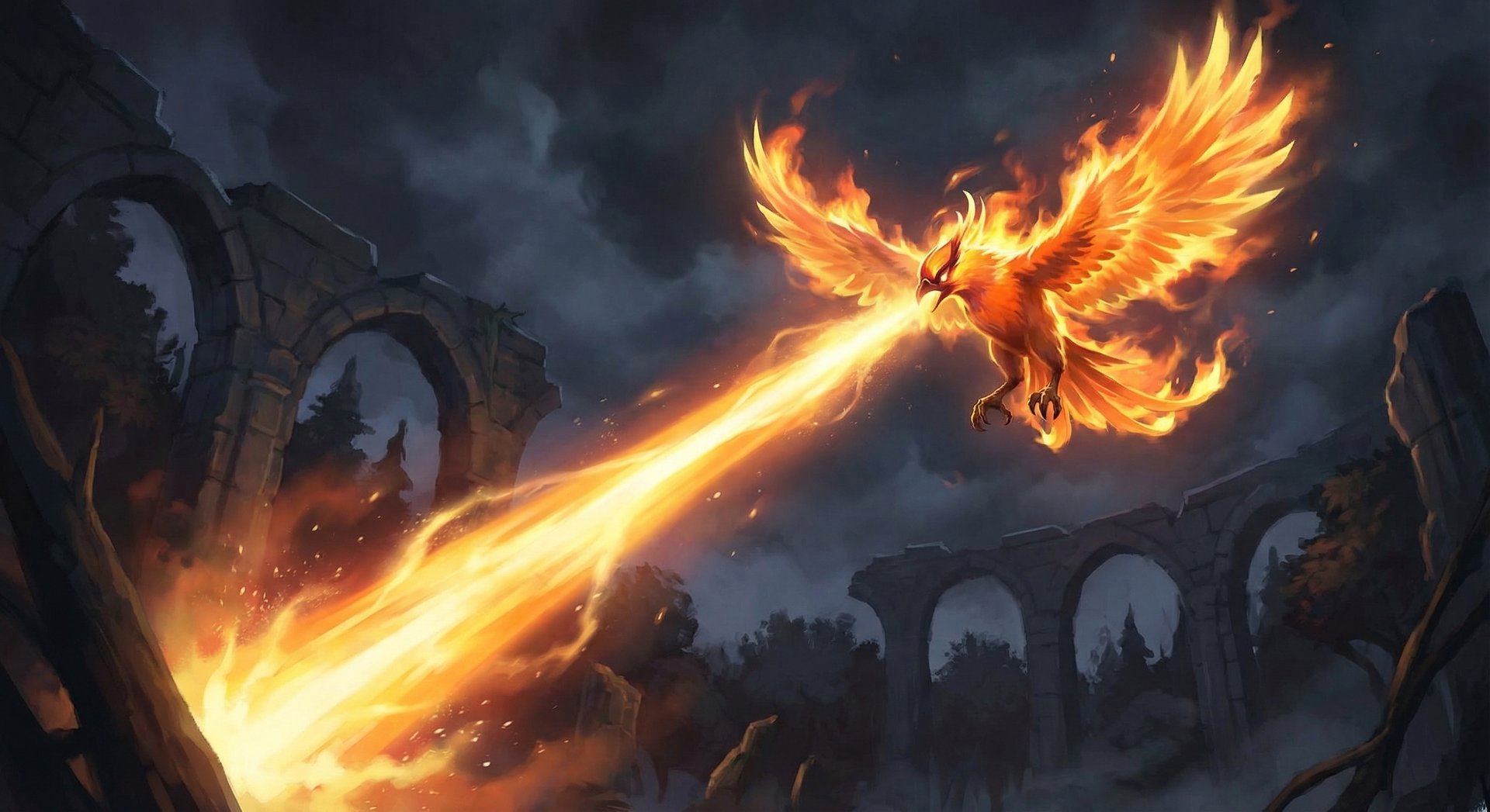 Phoenix performing advanced Sun Ray technique in Dota 2, channeling concentrated solar beam