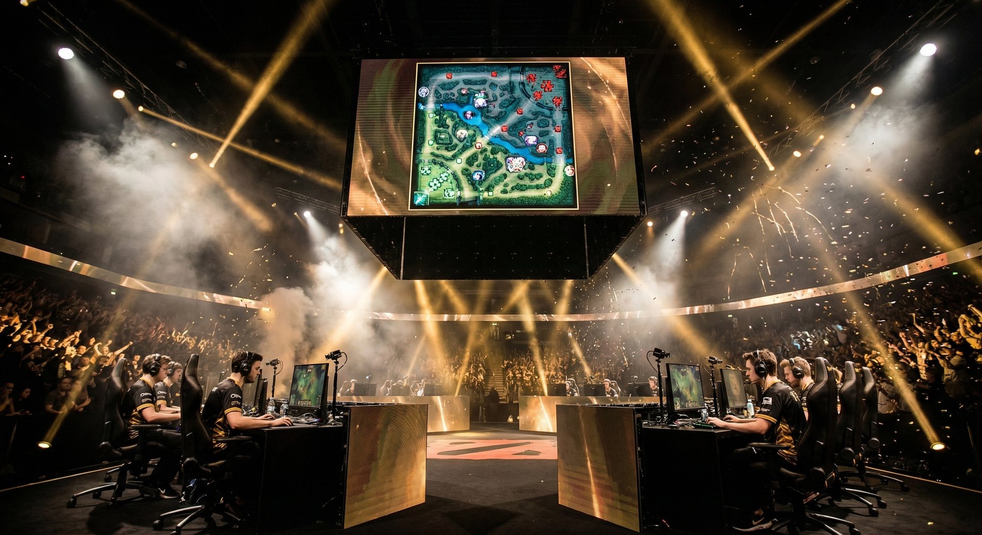 Dota 2 competitive teams facing off at PREMIER SERIES tournament stage
