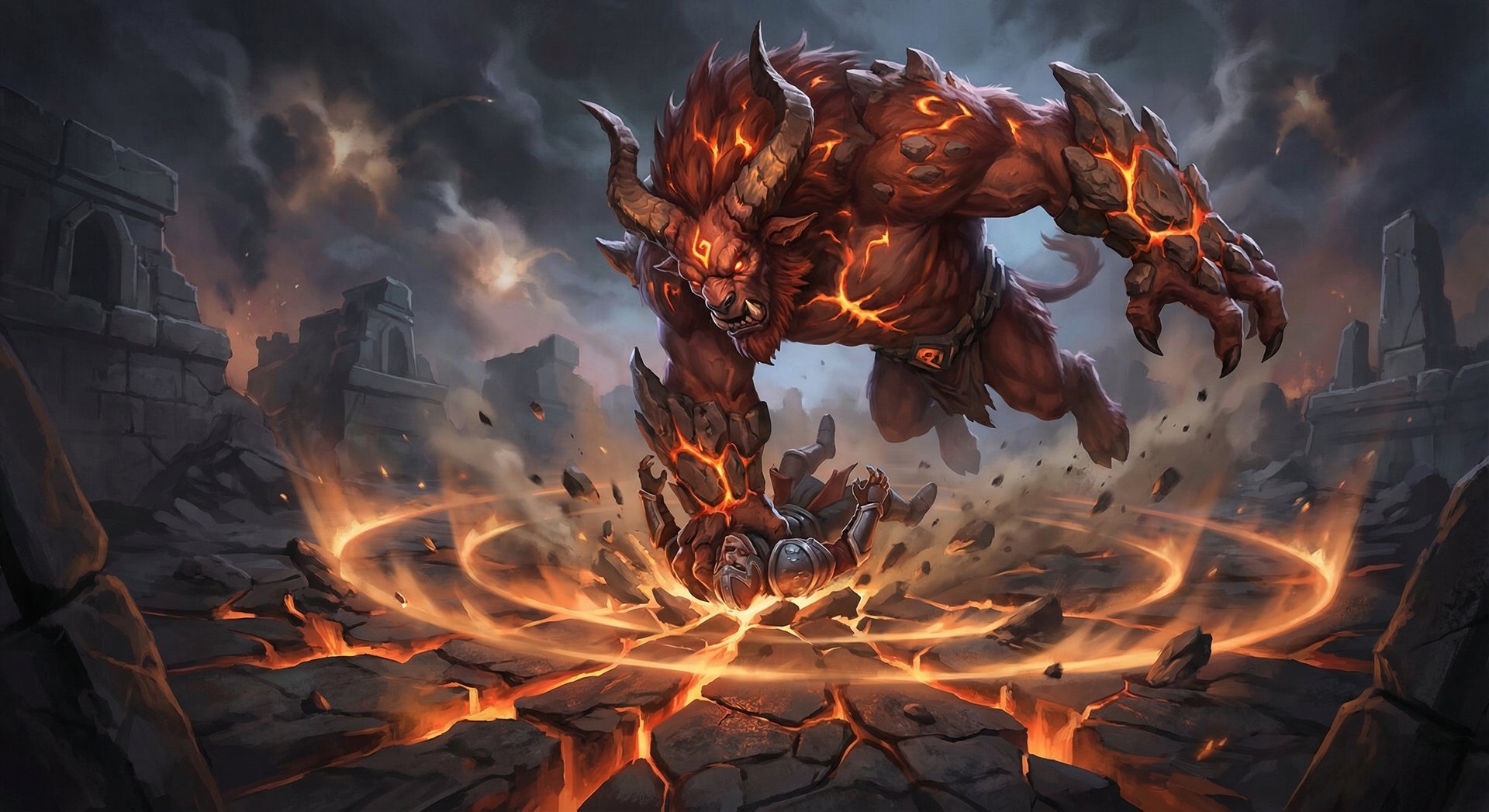 Primal Beast using Pulverize ultimate ability in Dota 2