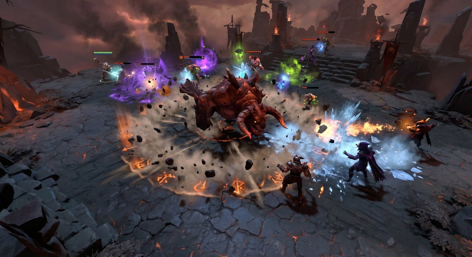 Primal Beast in epic Dota 2 teamfight using Trample