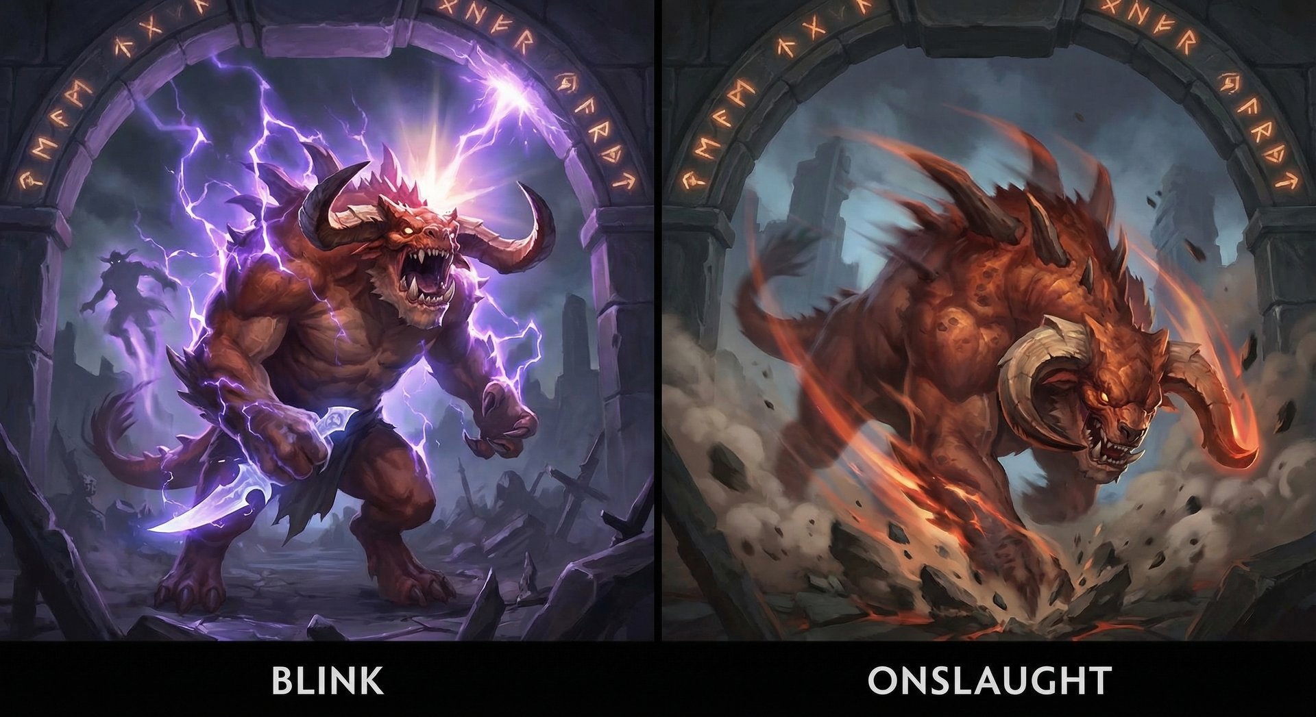Primal Beast advanced Blink Onslaught technique in Dota 2