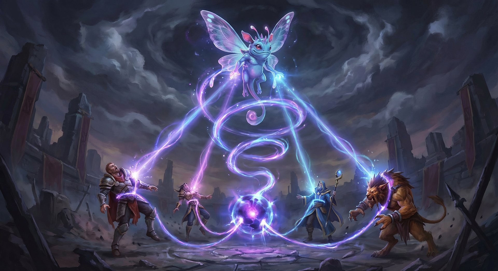 Puck using Dream Coil ultimate ability in a team fight