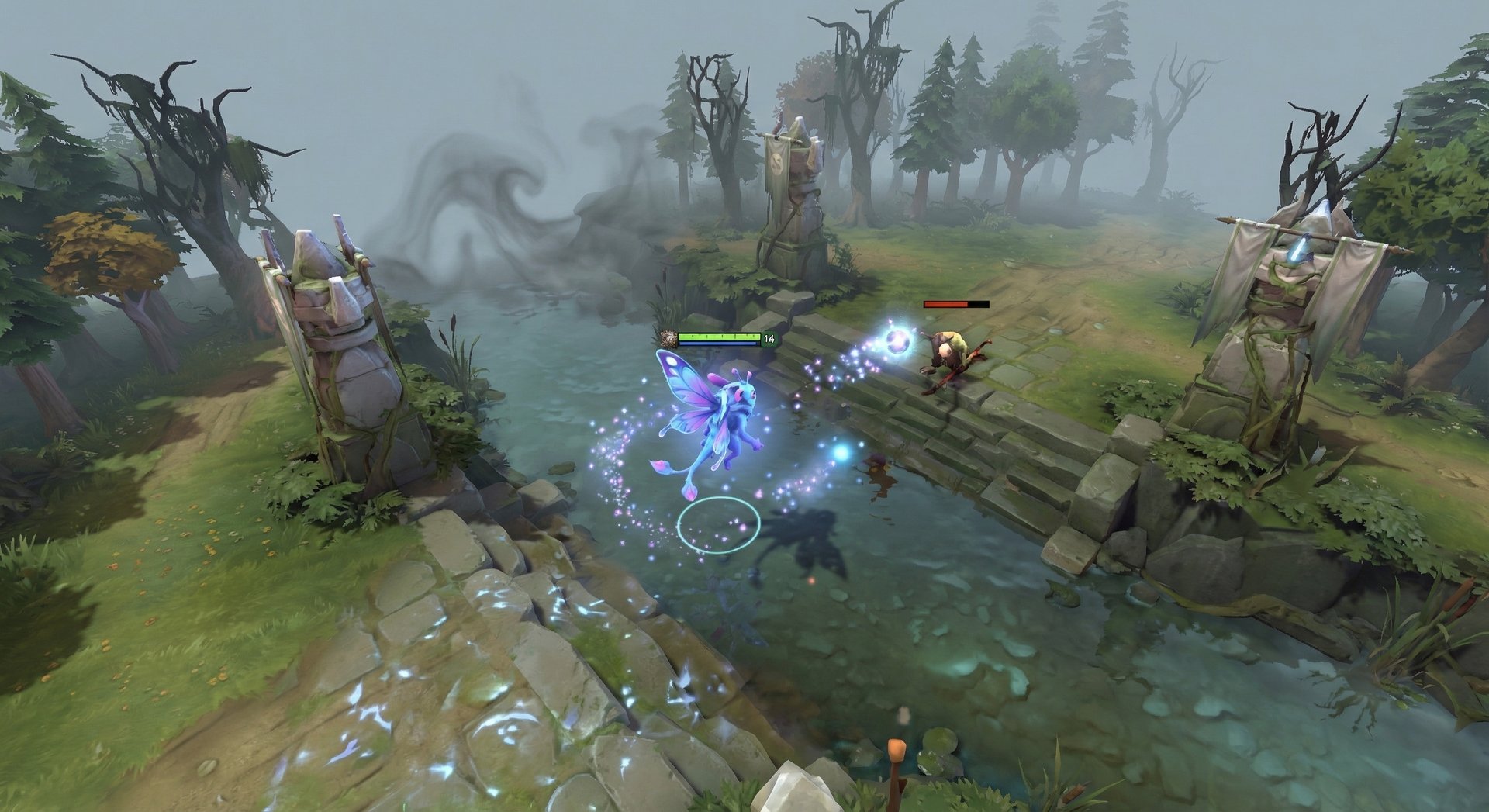 Puck in the mid lane laning phase