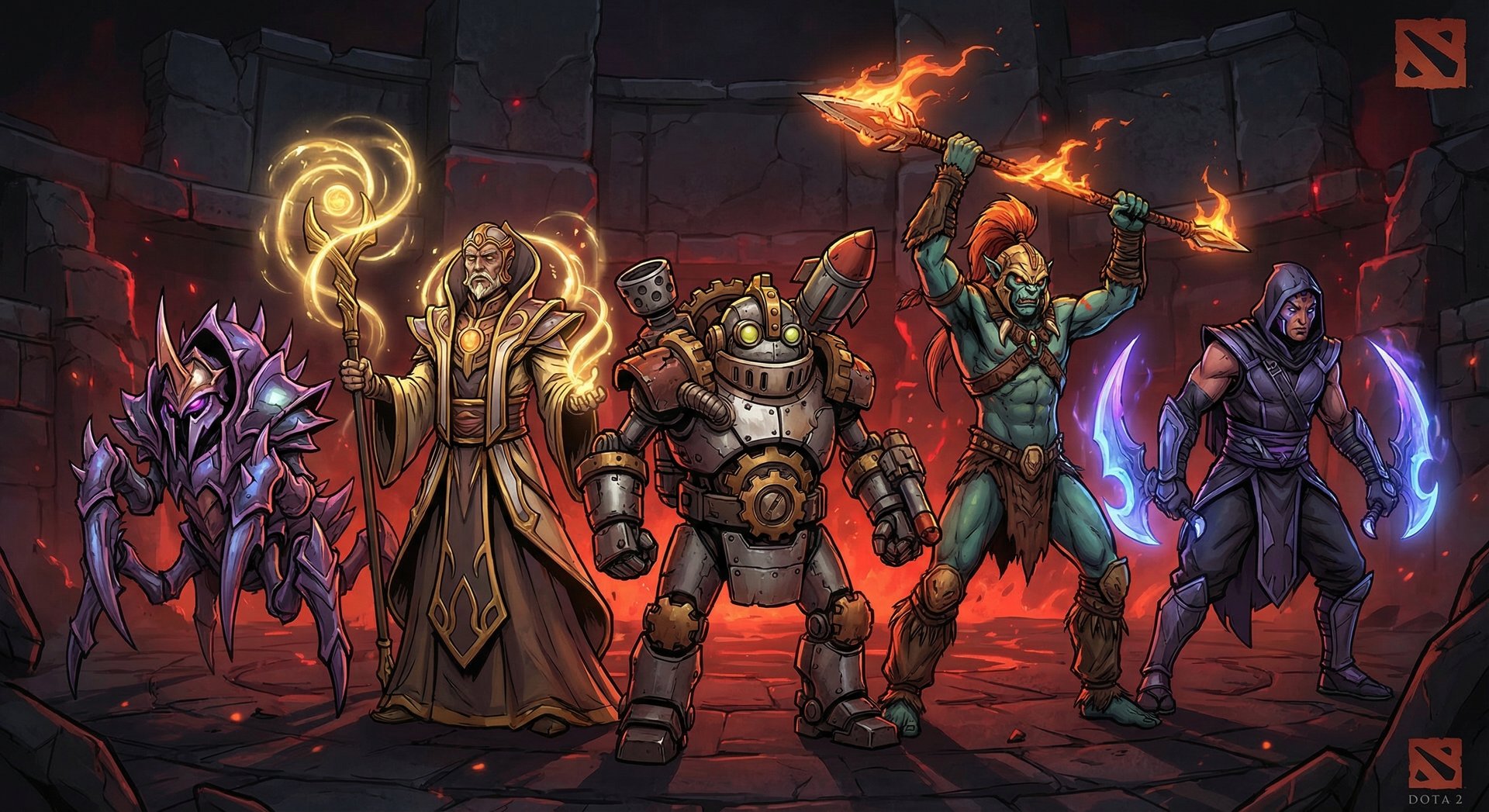 Five counter heroes lined up against Pugna including Nyx Assassin and Huskar