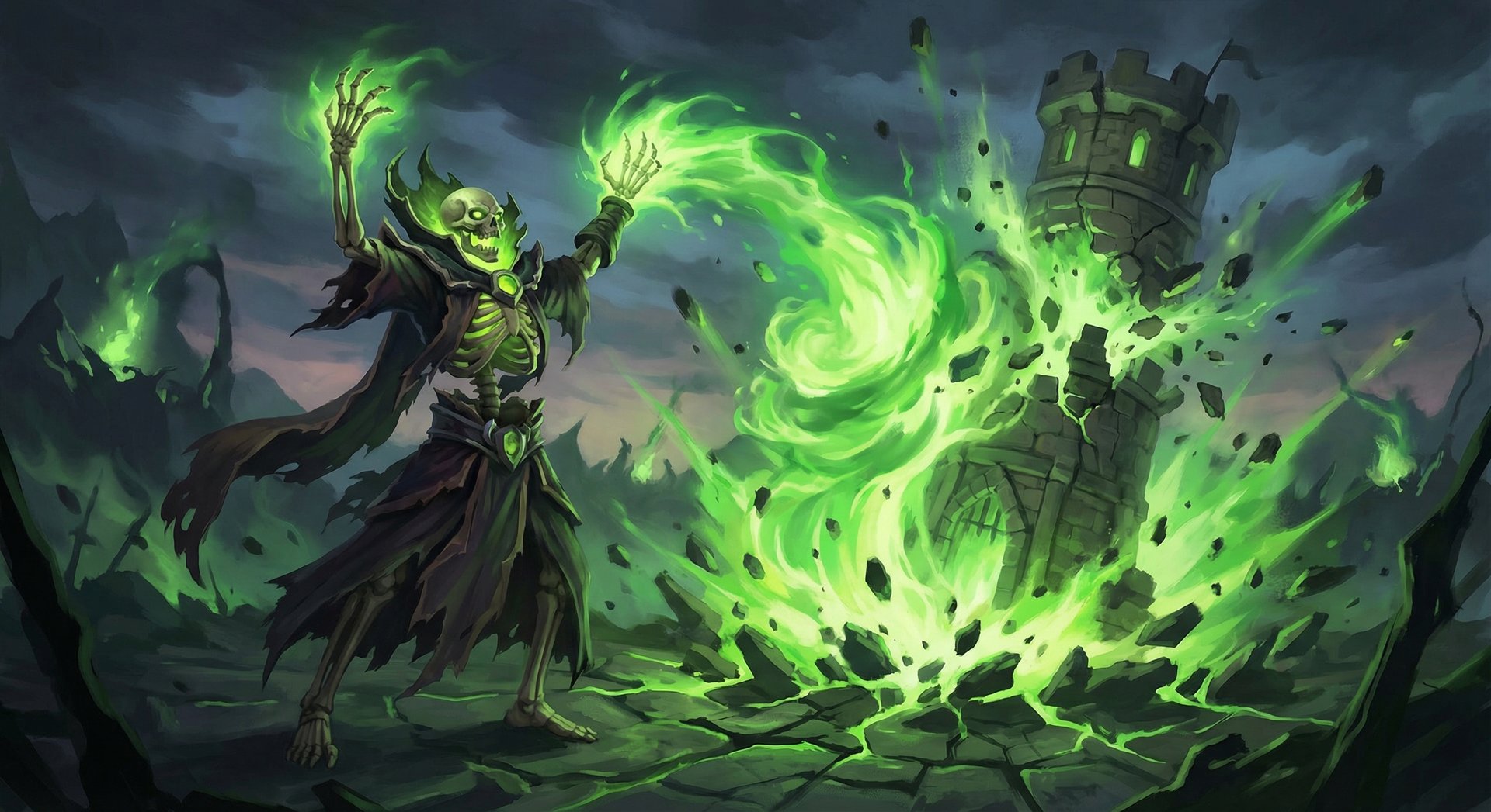 Pugna casting Nether Blast green energy explosion in Dota 2