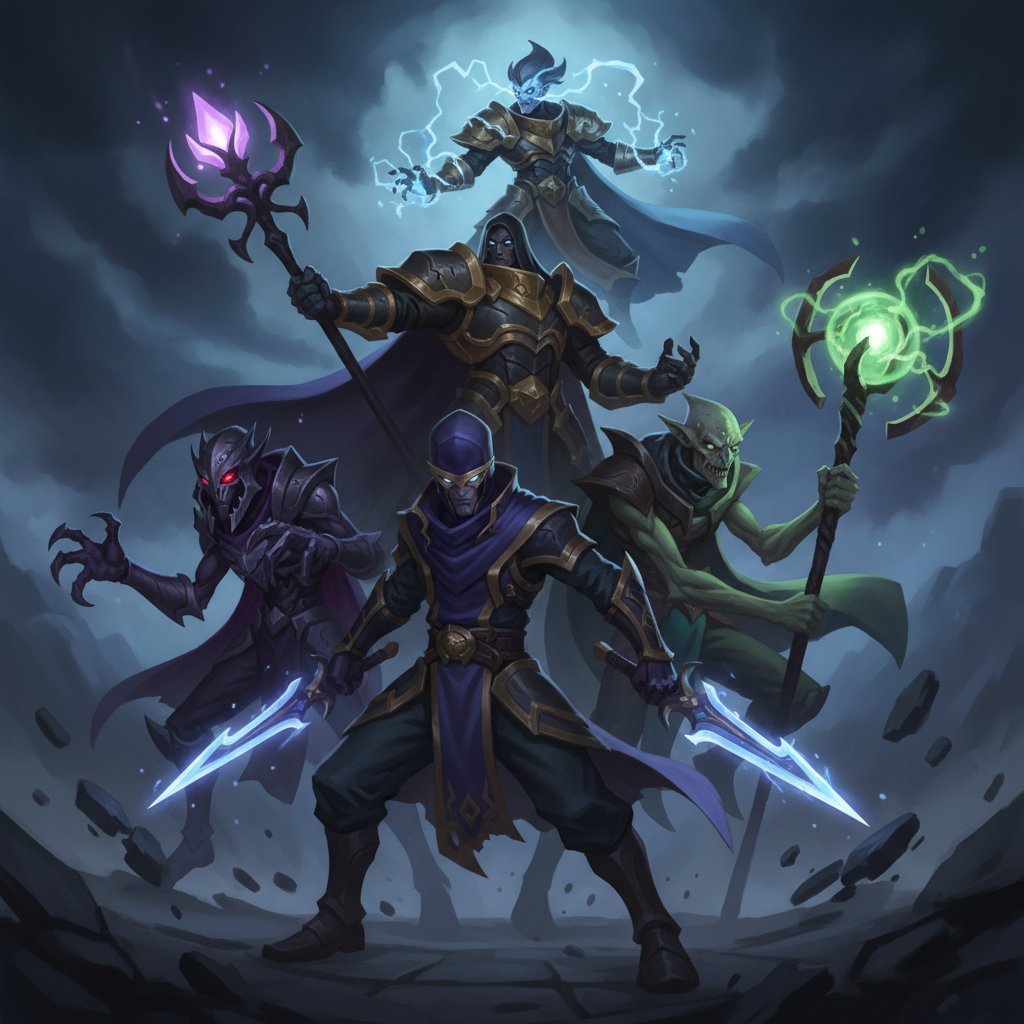 Dota 2 counter heroes lineup against Queen of Pain featuring Anti-Mage Nyx Assassin Pugna Silencer and Storm Spirit