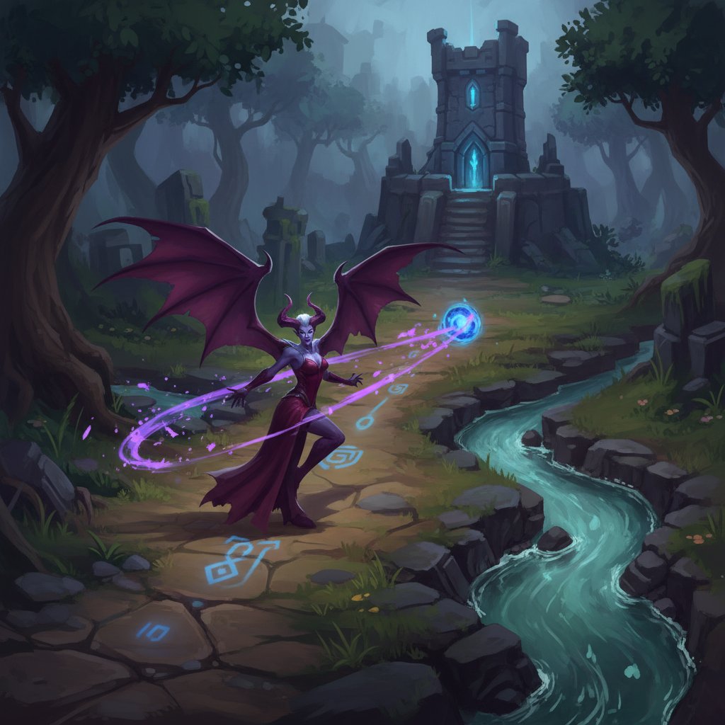 Queen of Pain in Dota 2 mid lane laning phase using Blink
