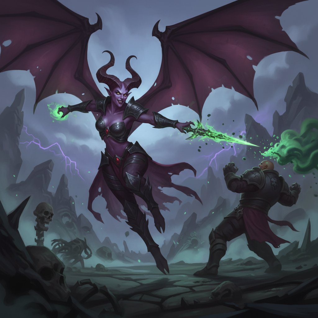 Queen of Pain using Shadow Strike ability in Dota 2