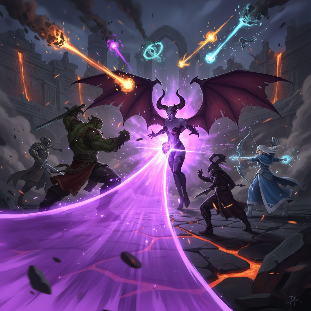 Queen of Pain in epic Dota 2 team fight casting Sonic Wave