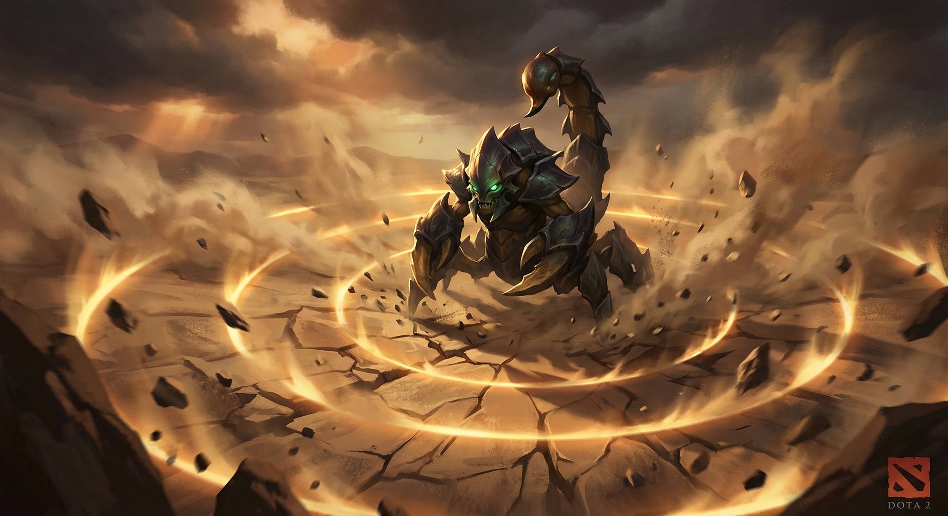 Sand King channeling Epicenter ultimate with seismic pulses in Dota 2