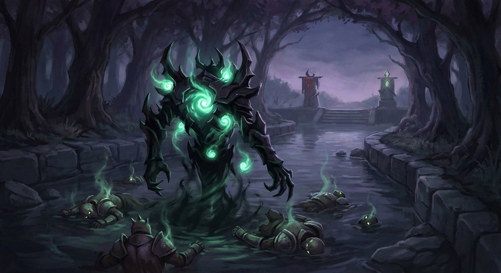 Shadow Fiend collecting souls in lane