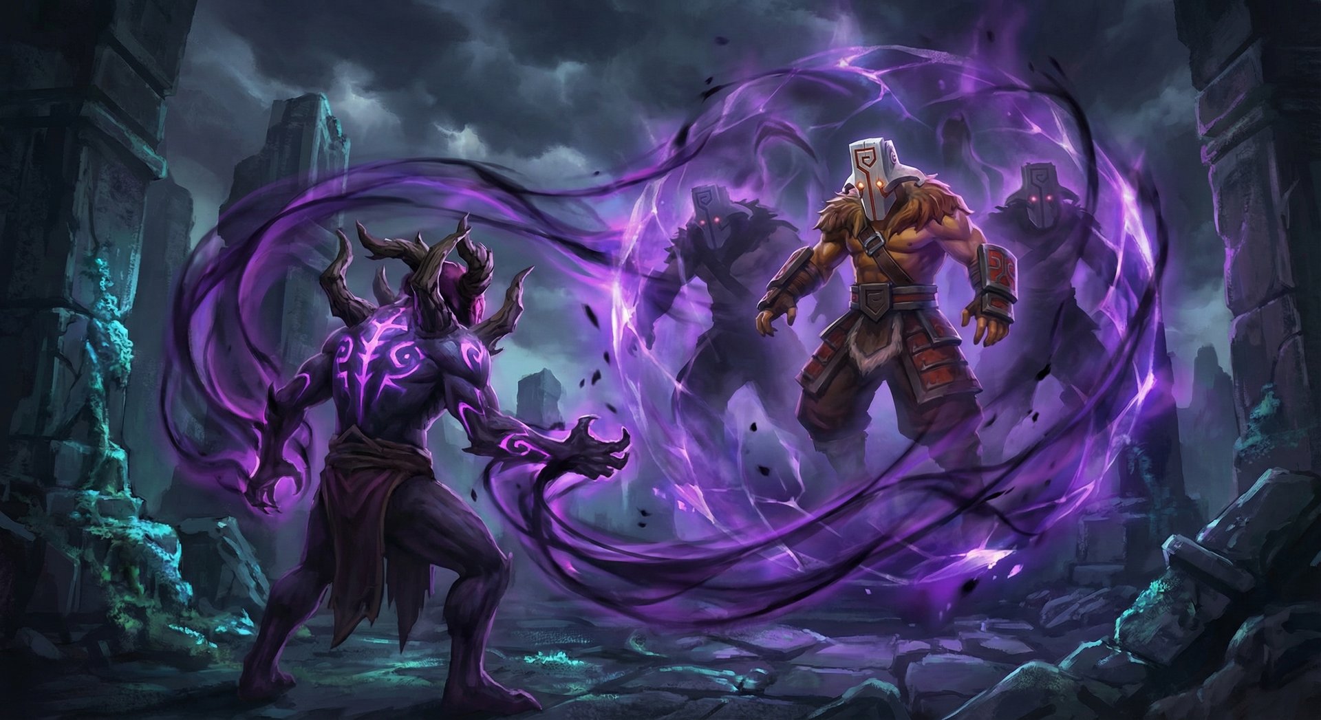 Shadow Demon casting Disruption, creating a shadow prison around an enemy hero