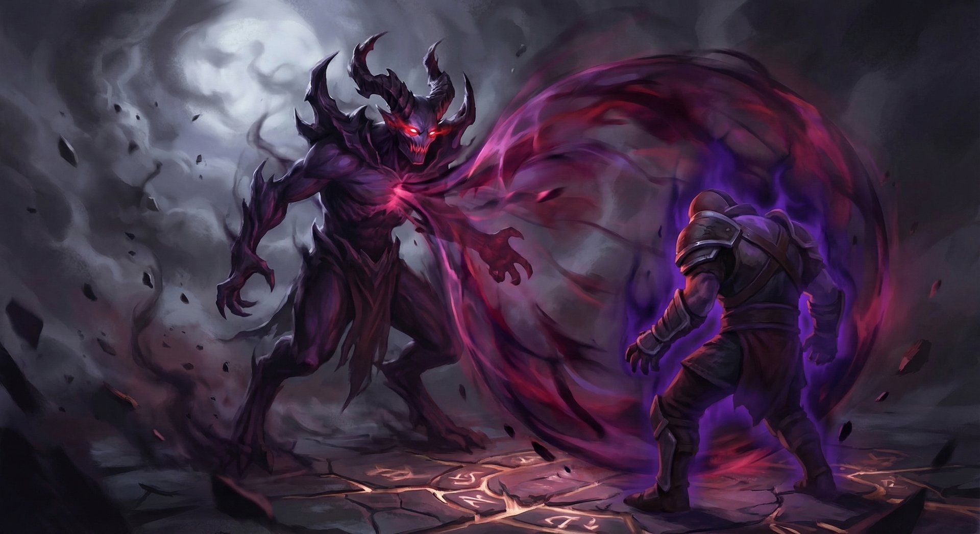 Shadow Demon casting Demonic Purge, unleashing dark energy that slows and damages an enemy