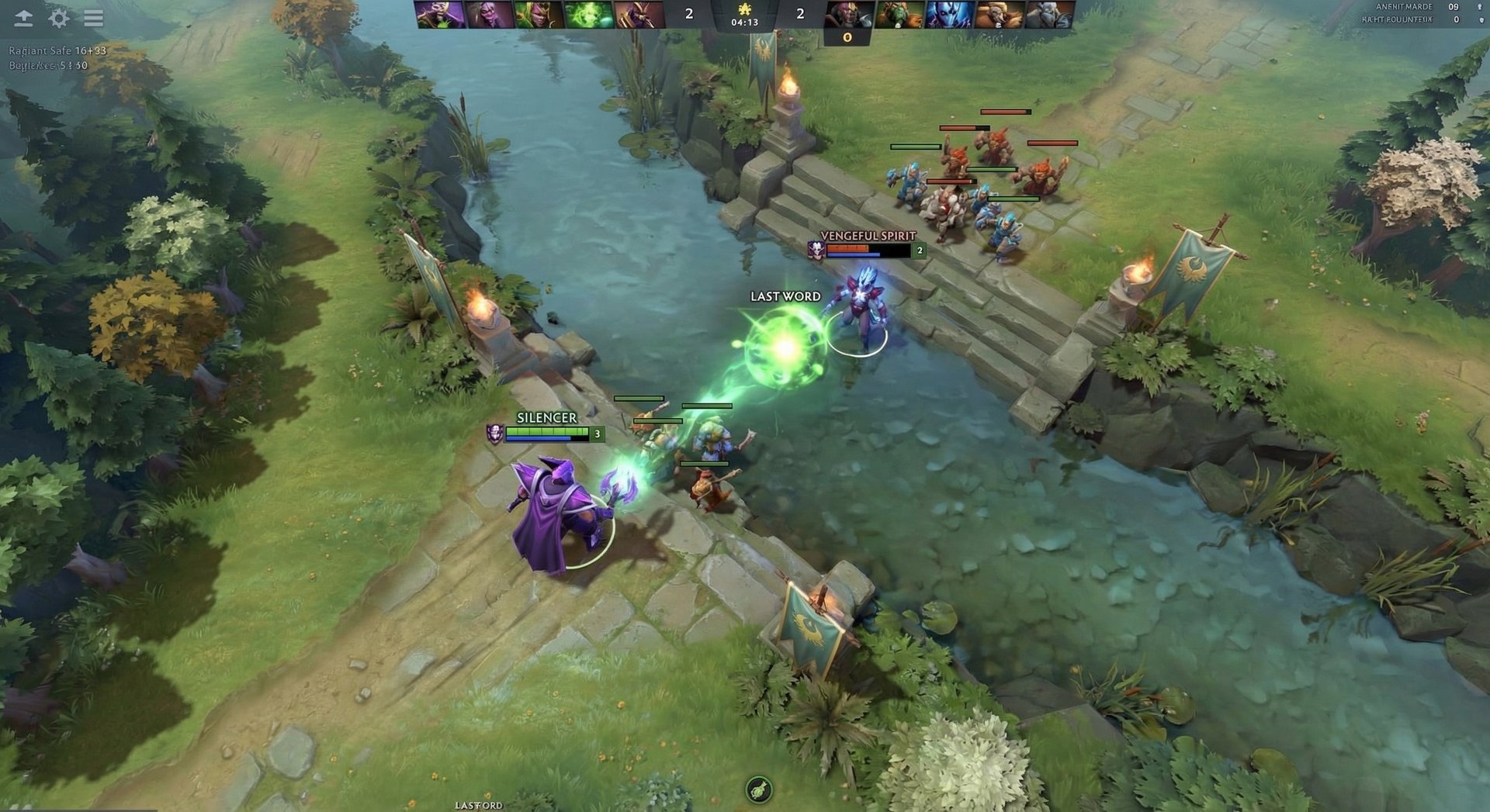 Silencer hero during laning phase in Dota 2