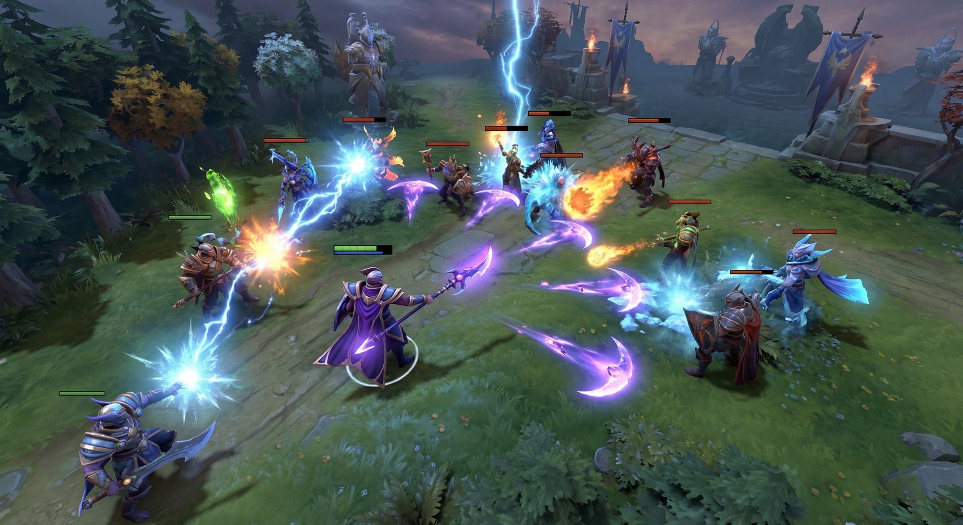 Silencer in a massive team fight in Dota 2