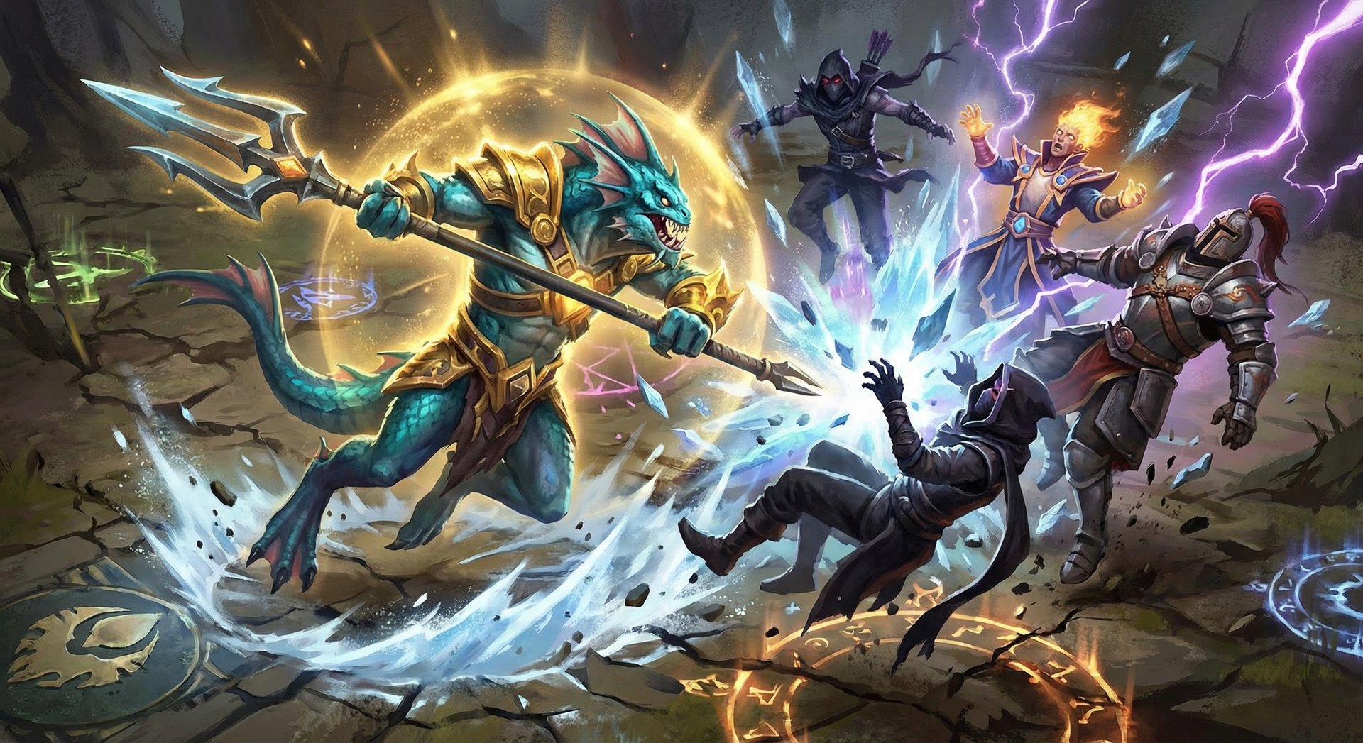 Slardar in a team fight scenario in Dota 2