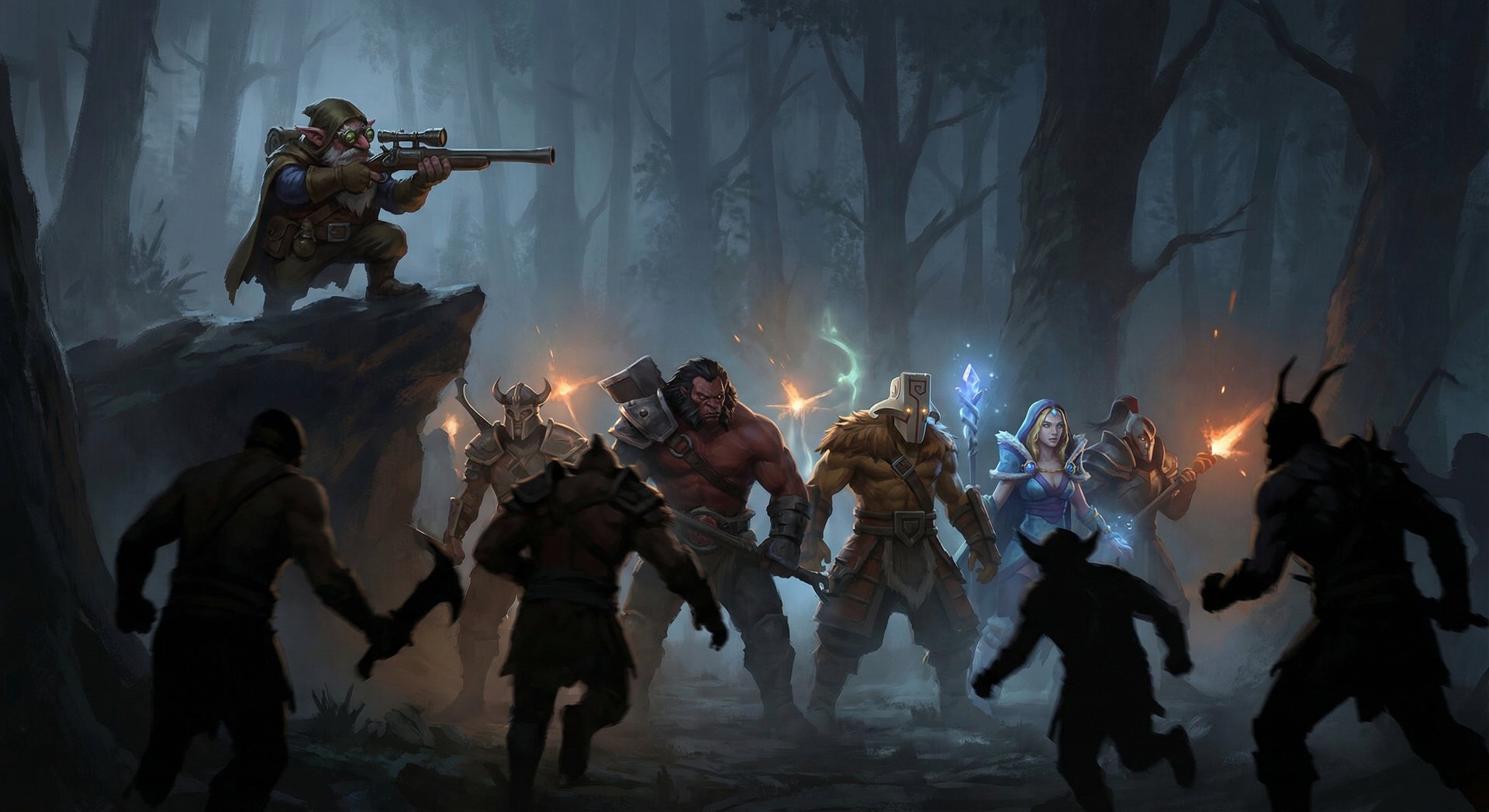 Sniper positioning in backline during teamfight