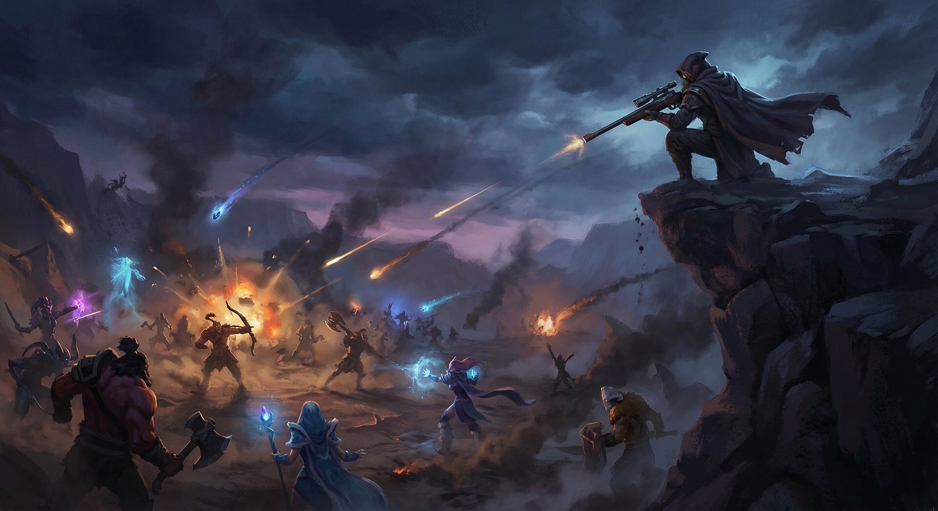 Sniper in Dota 2 teamfight