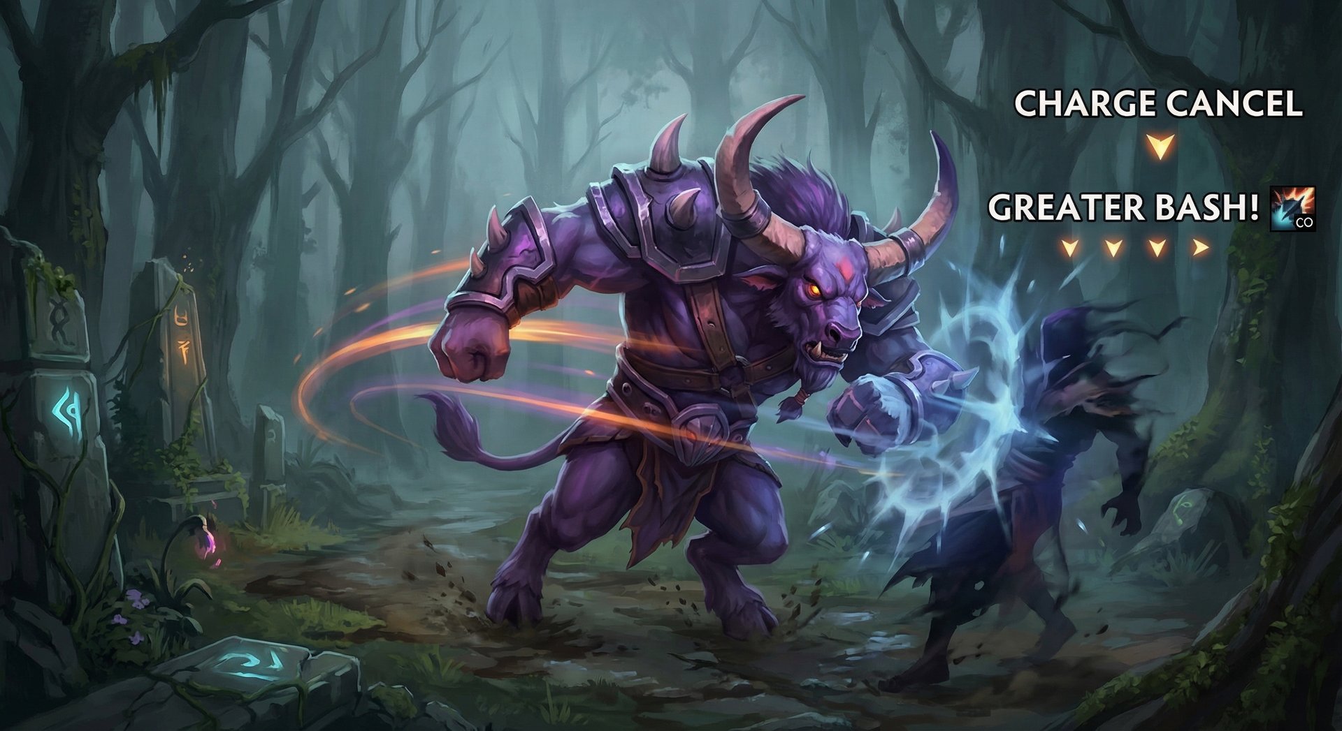 Spirit Breaker performing advanced charge cancel technique with blue energy