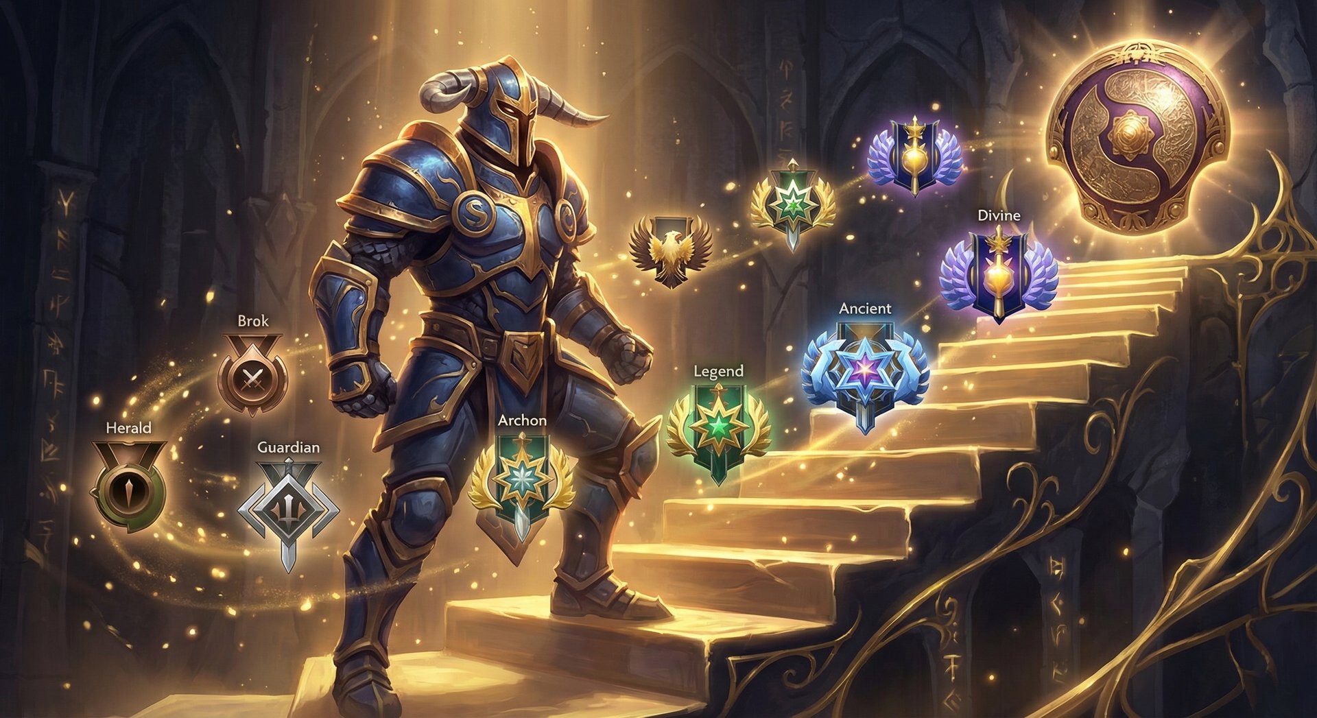 Sven climbing through ranked tiers from Herald to Immortal