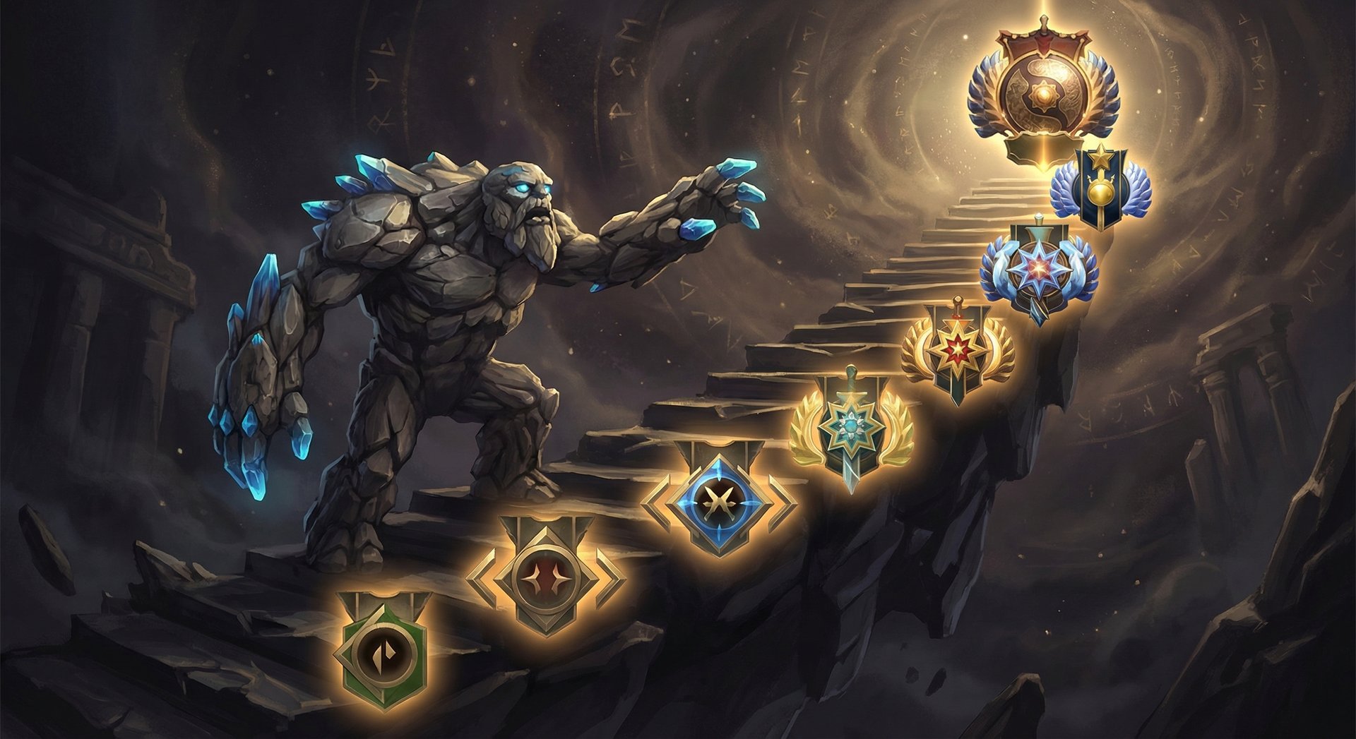 Tiny climbing through Dota 2 ranked medals from Herald to Immortal