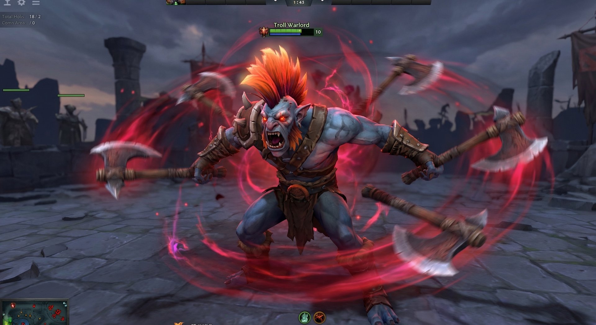 Troll Warlord activating Battle Trance ultimate in Dota 2