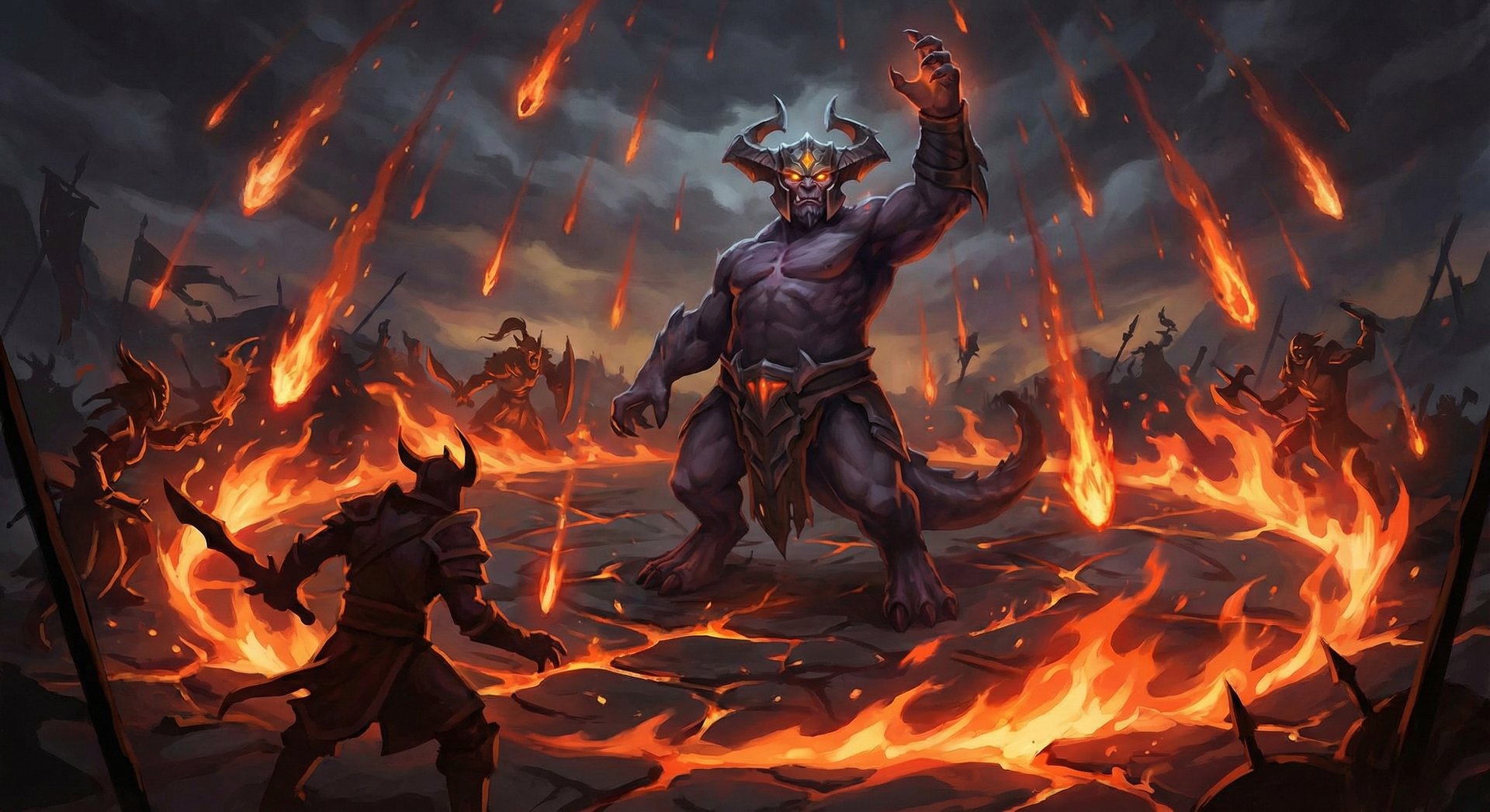 Underlord casting Firestorm waves of demonic fire