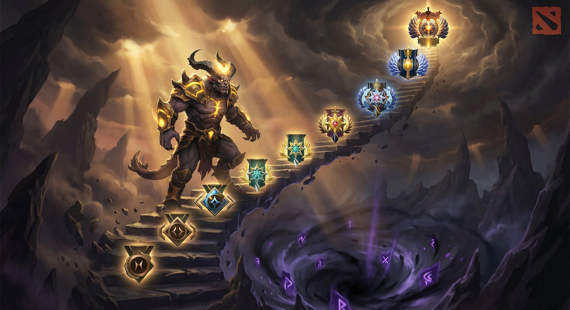 Underlord rank climbing visual from Herald to Immortal