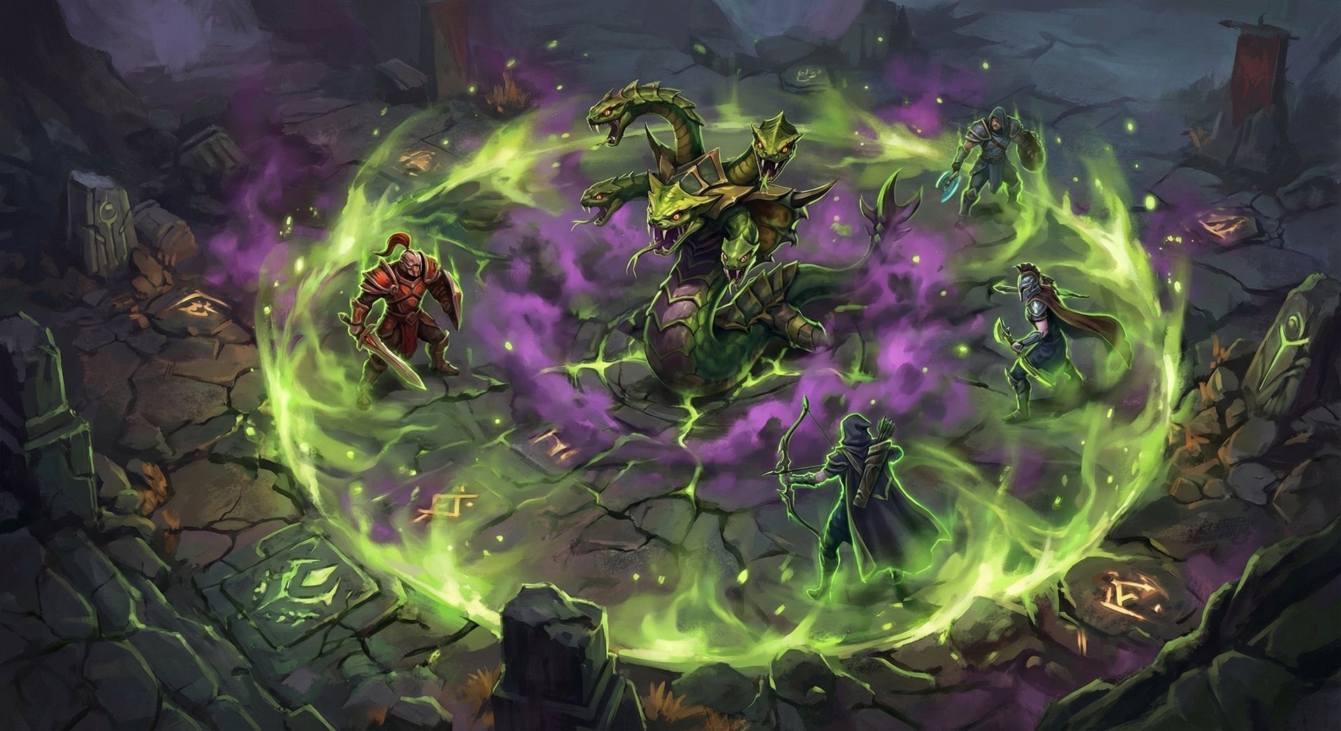 Venomancer unleashing Poison Nova ultimate in Dota 2 team fight