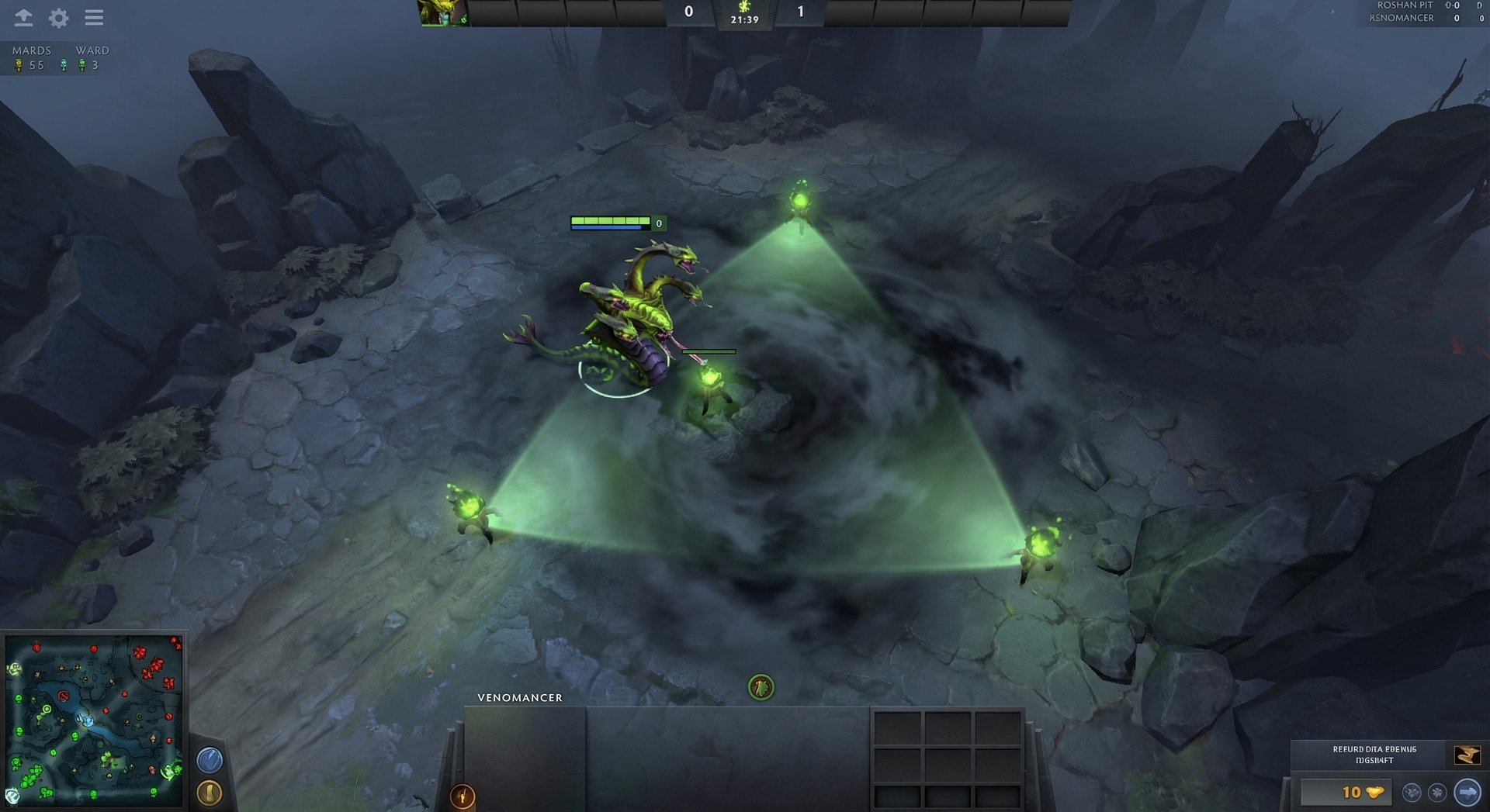 Venomancer advanced ward placement technique in Dota 2