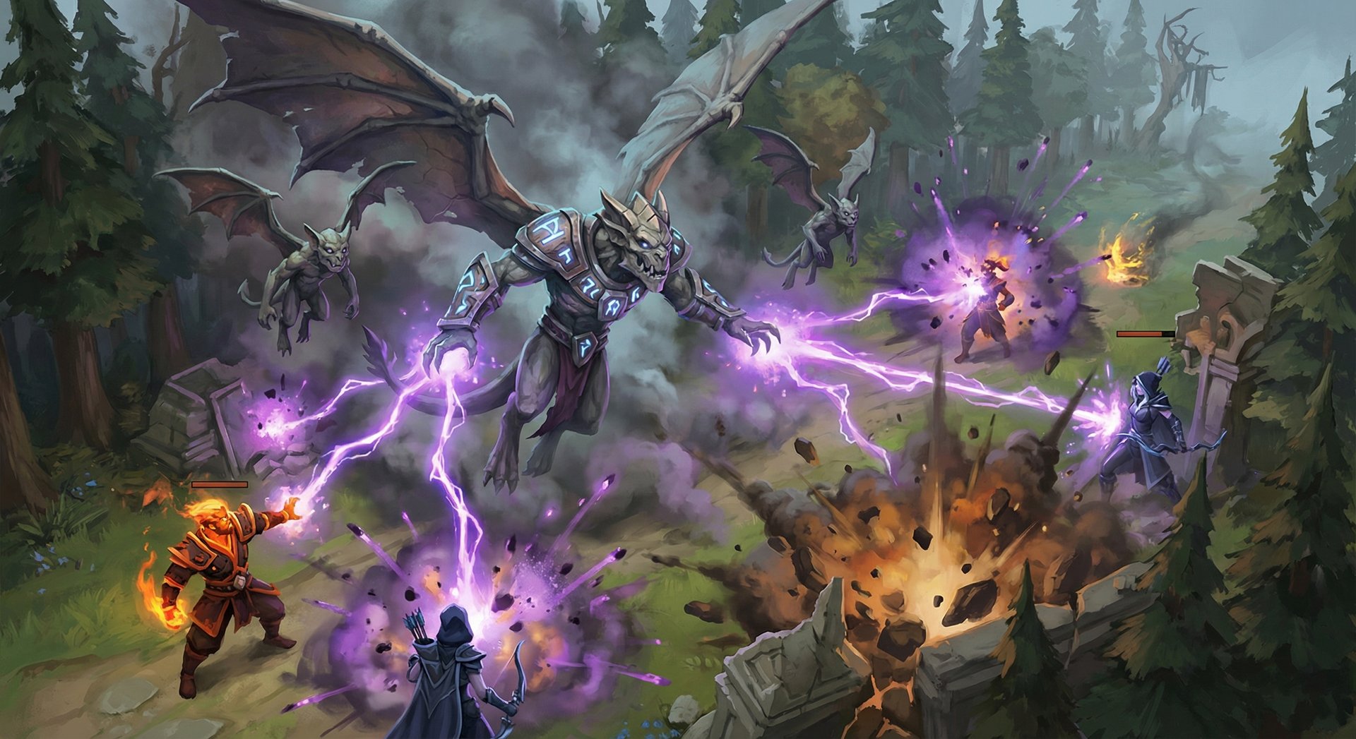 Visage leading a team fight with Familiars diving enemy heroes