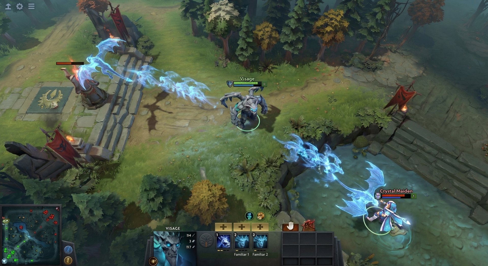 Visage performing advanced micro technique with Familiars splitting to bomb different targets