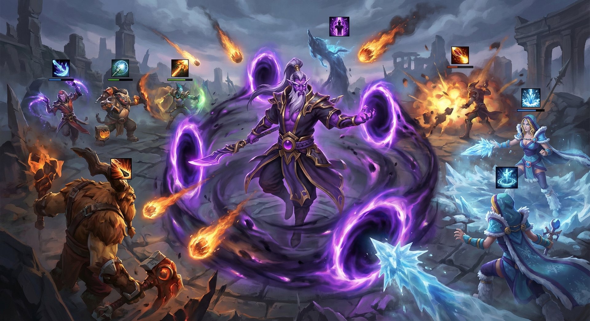 Void Spirit in team fight scenario in Dota 2