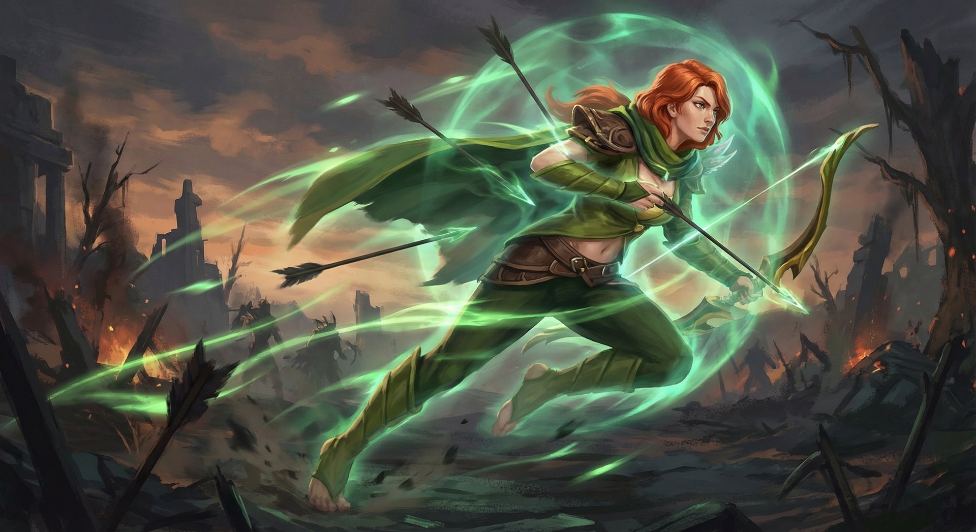 Windranger using Windrun ability to dodge attacks in Dota 2