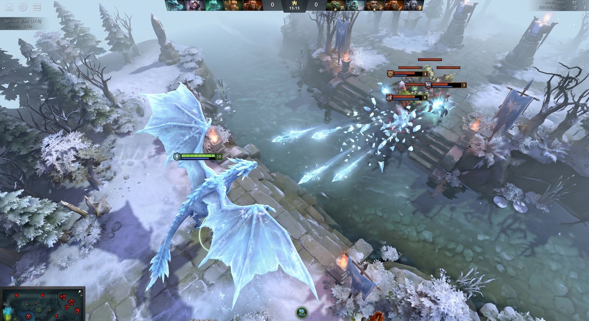 Winter Wyvern harassing enemies during the laning phase