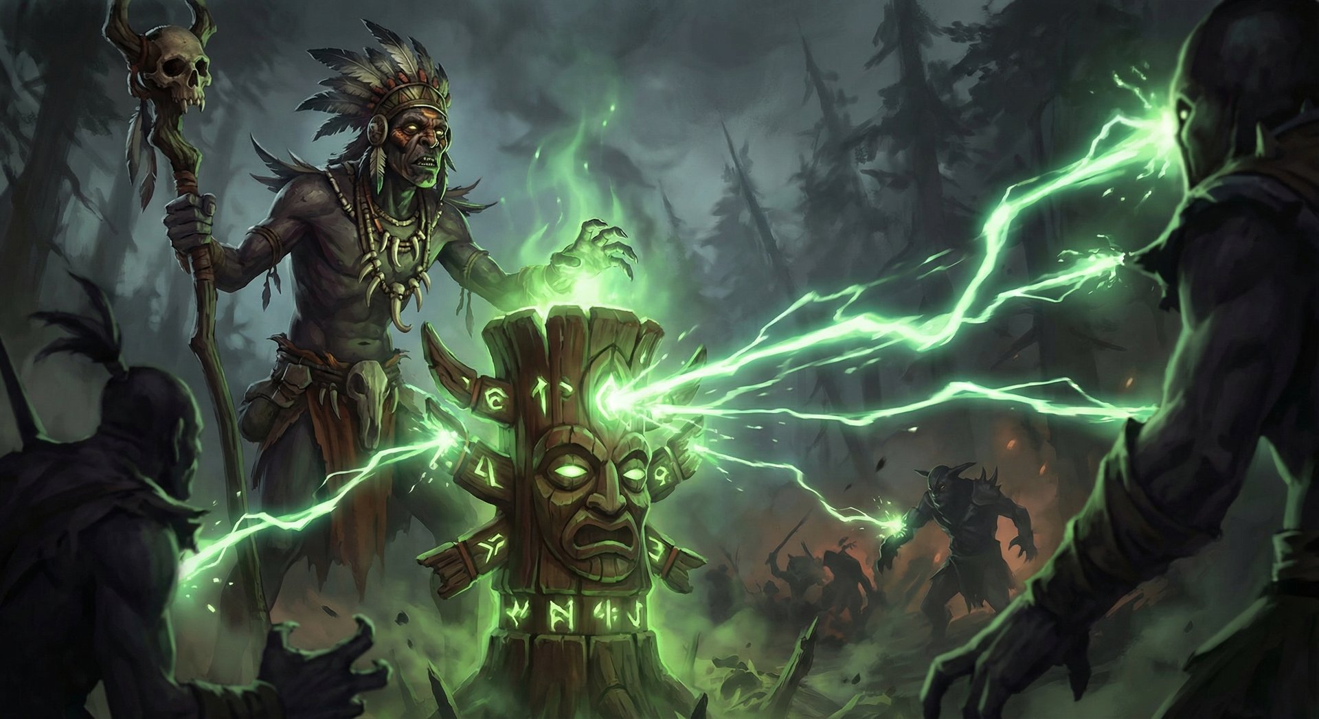Witch Doctor channeling Death Ward ultimate ability in Dota 2
