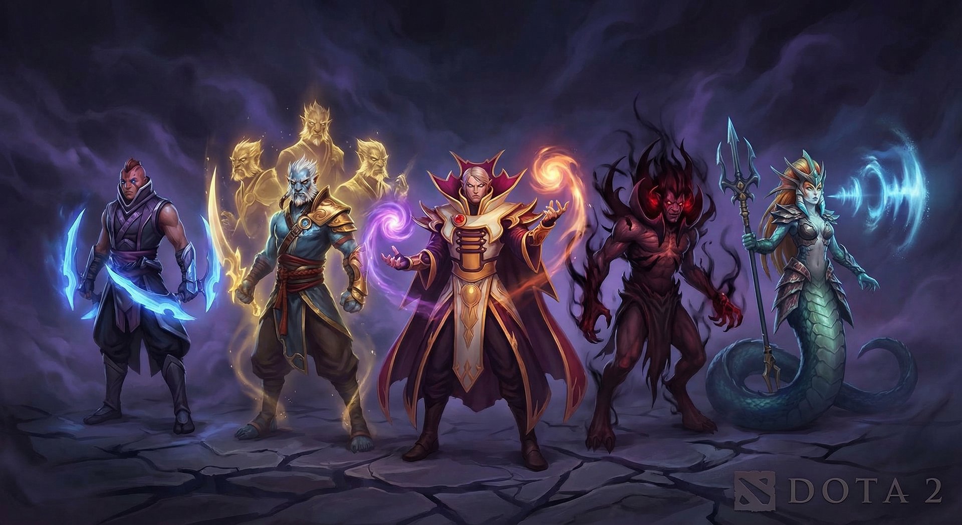 Five counter heroes lineup against Wraith King including Anti-Mage and Phantom Lancer
